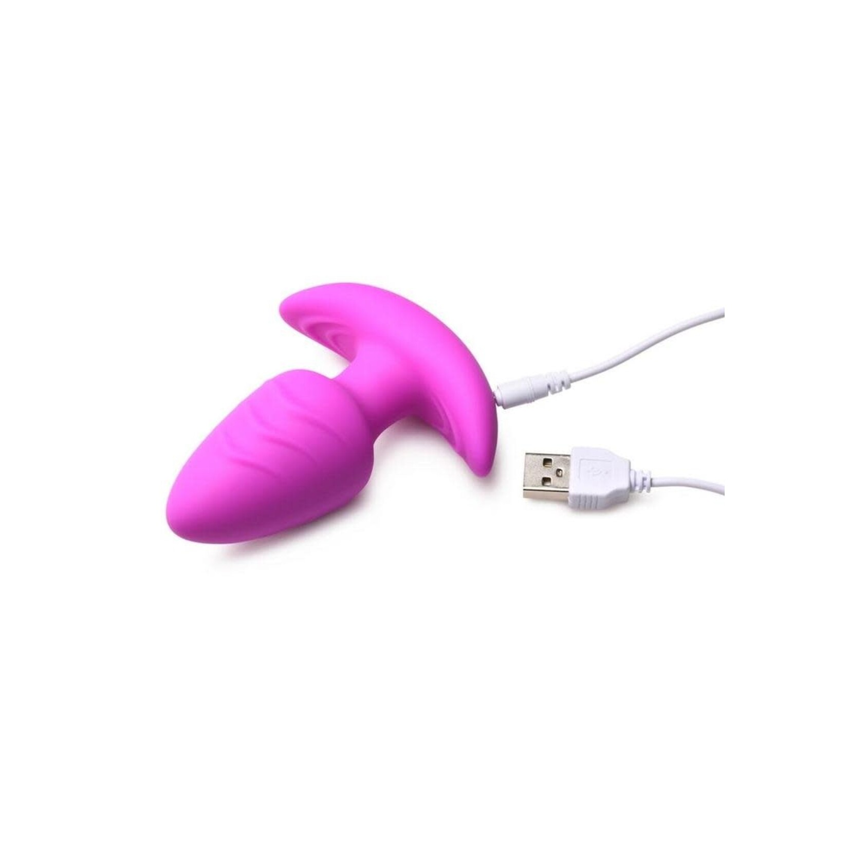 Bang! Rotating Vibrating Rechargeable Silicone Butt Plug with Remote - Purple