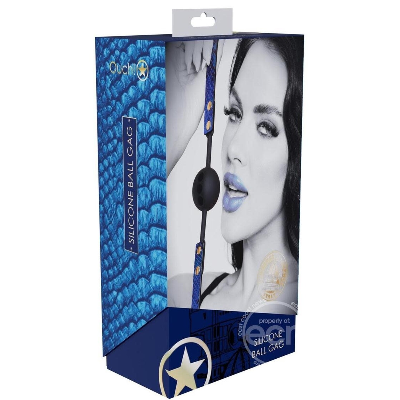 Ouch! Florence Collection Silicone Ball Gag - Blue
