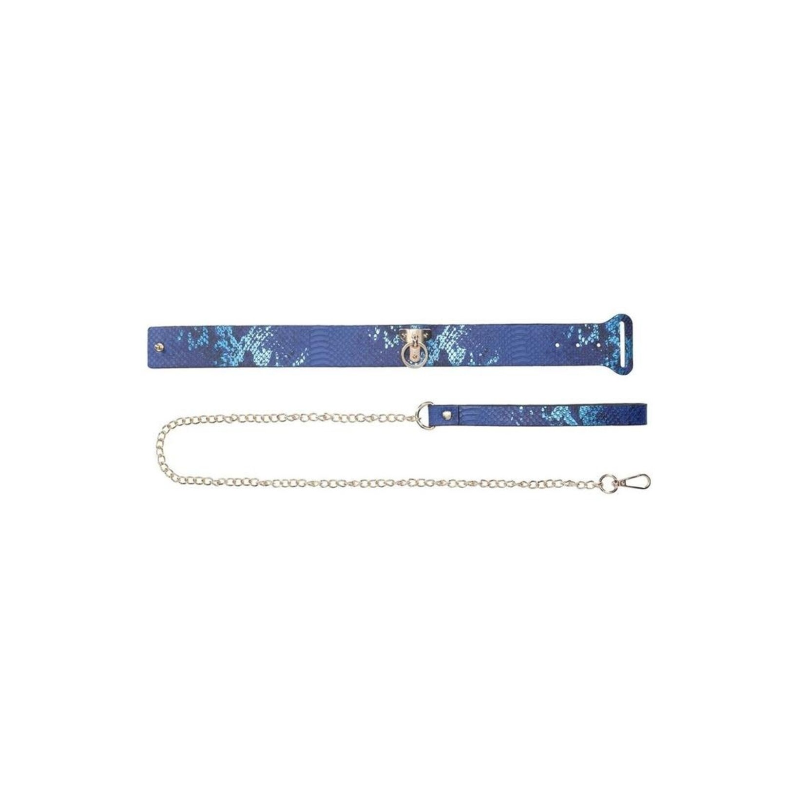 Ouch! Florence Collection Collar with Leash - Blue