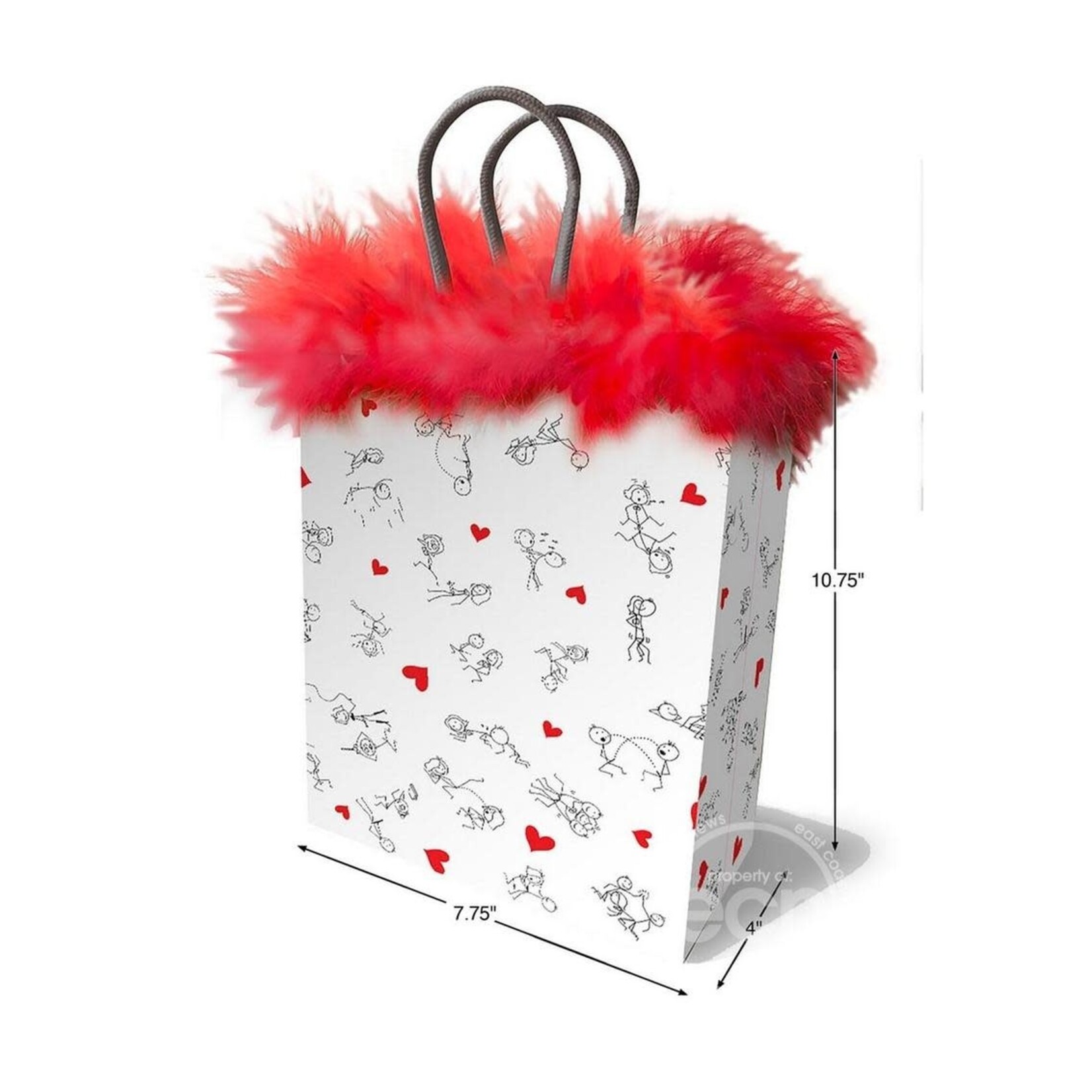 Stick Figures Gift Bag -Red/White