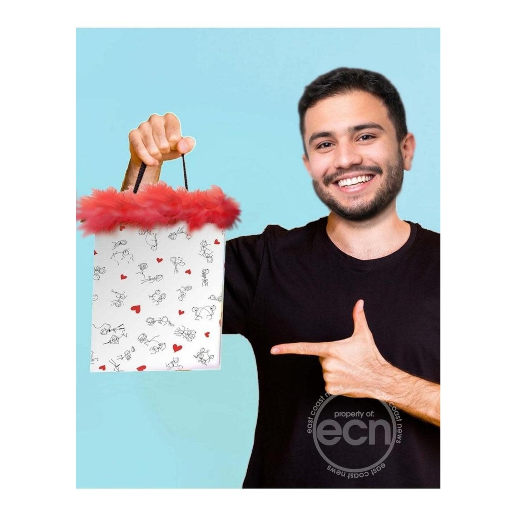 Stick Figures Gift Bag -Red/White