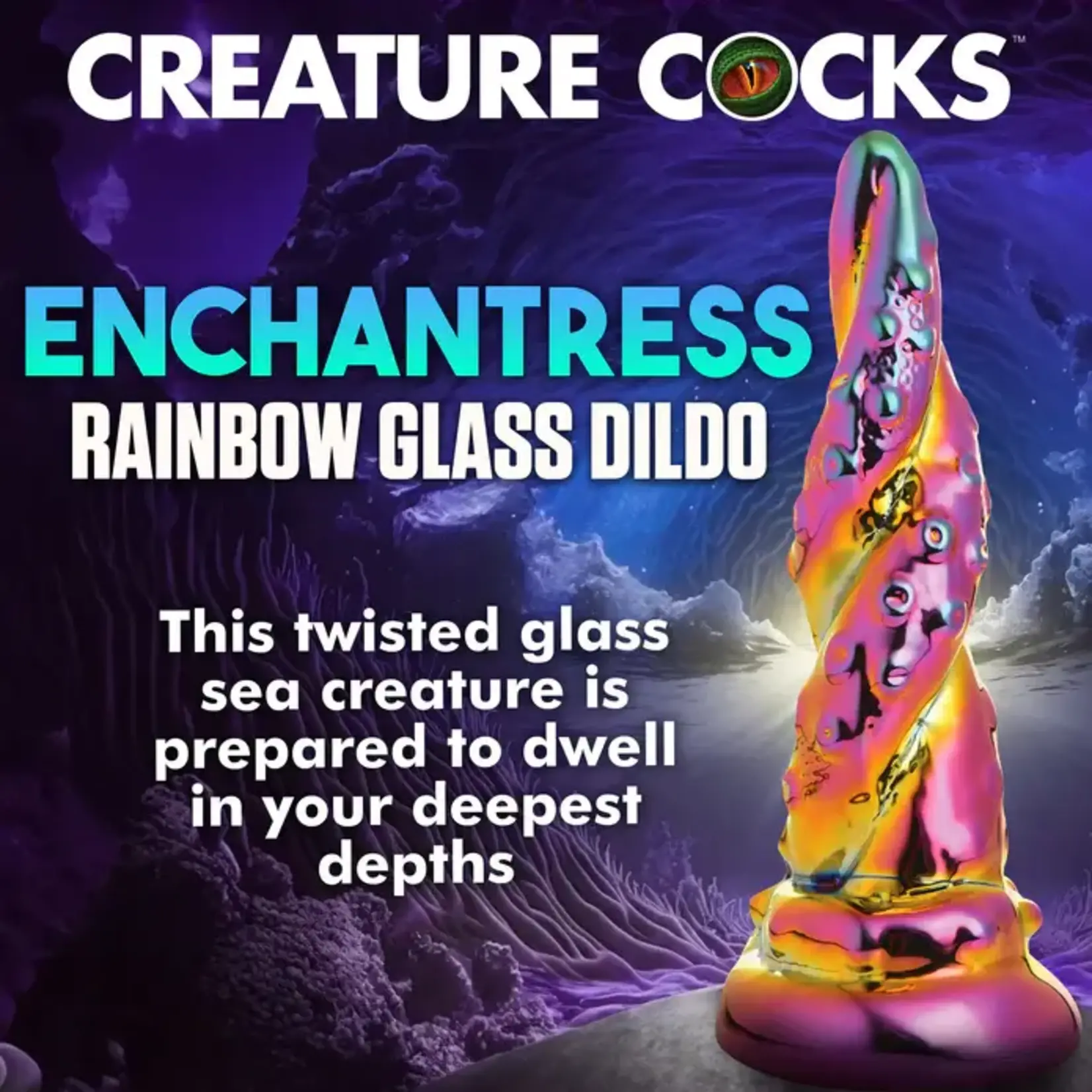 Creature Cocks Enchantress Rainbow Glass Dildo - Multicolor