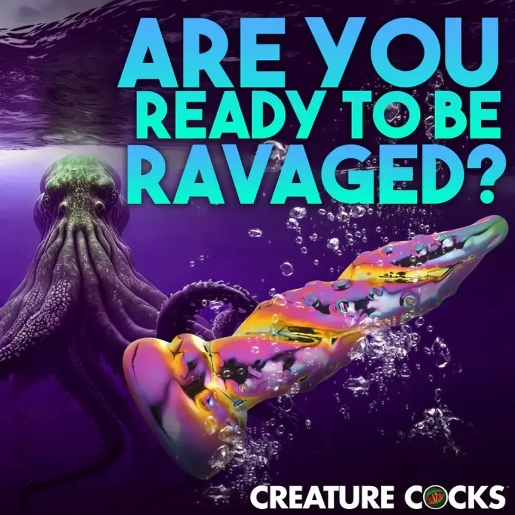 Creature Cocks Enchantress Rainbow Glass Dildo - Multicolor