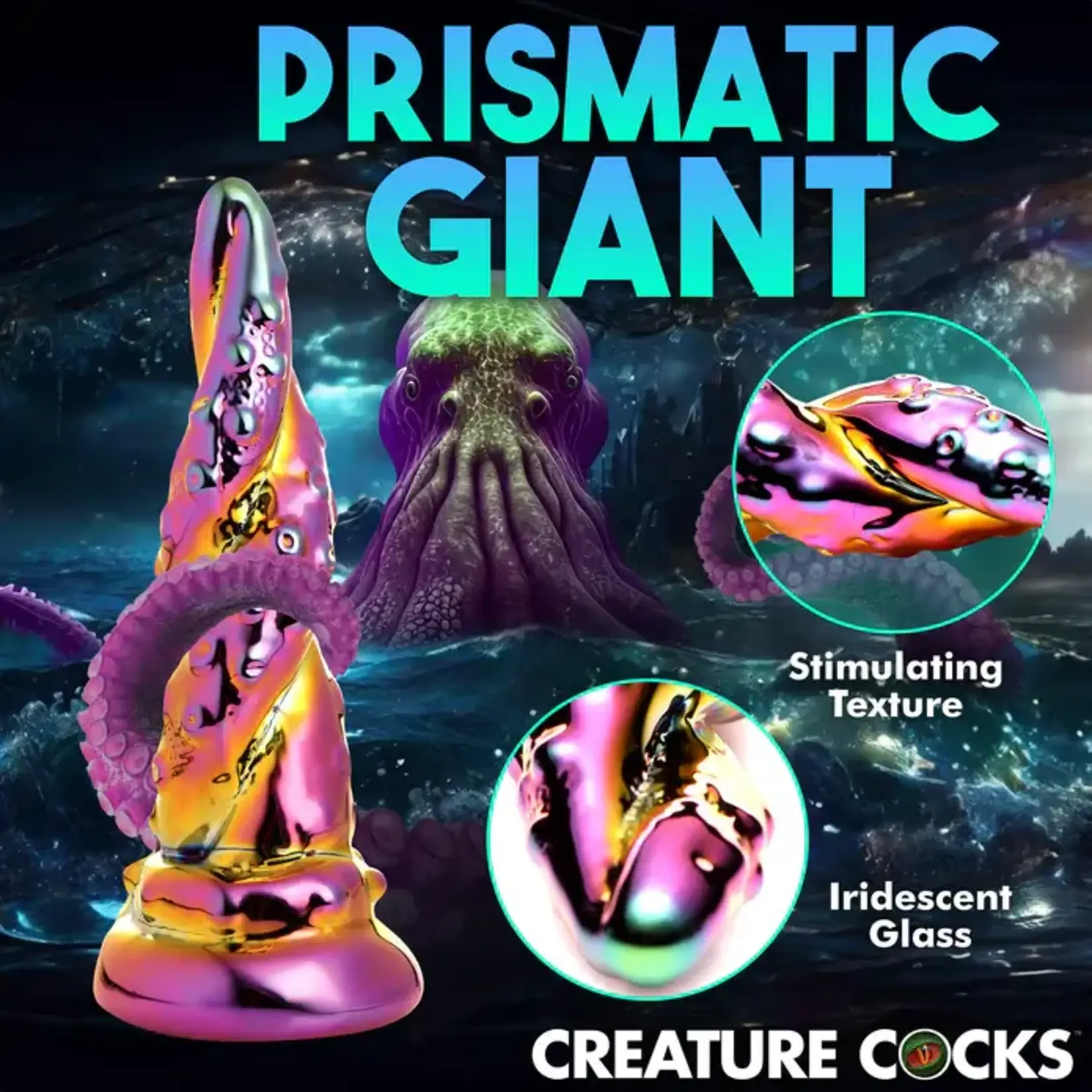 Creature Cocks Enchantress Rainbow Glass Dildo - Multicolor
