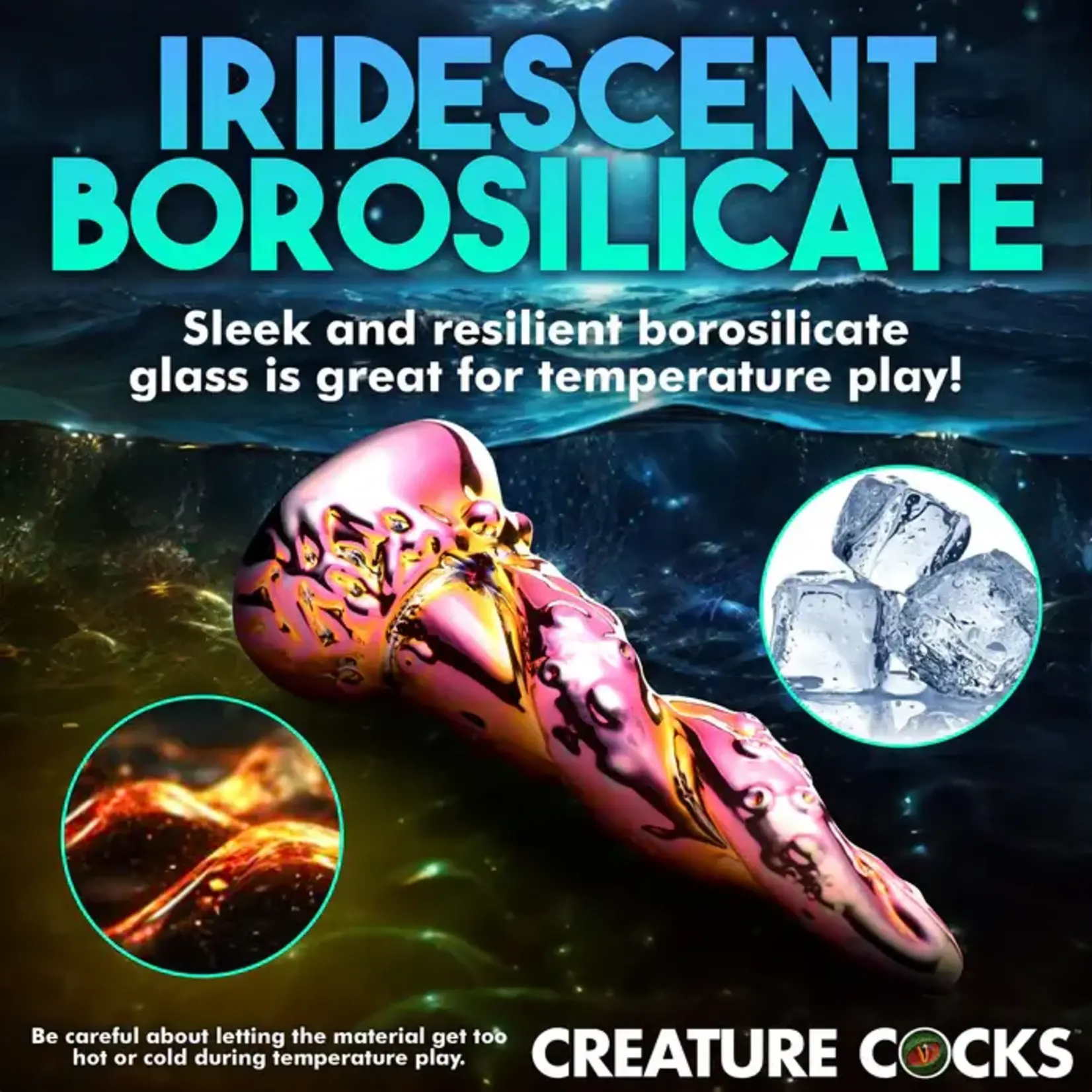 Creature Cocks Enchantress Rainbow Glass Dildo - Multicolor