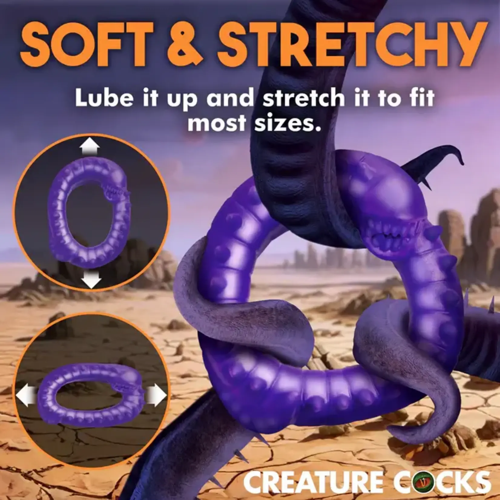 Creature Cocks Slitherine Silicone Cock Ring - Purple