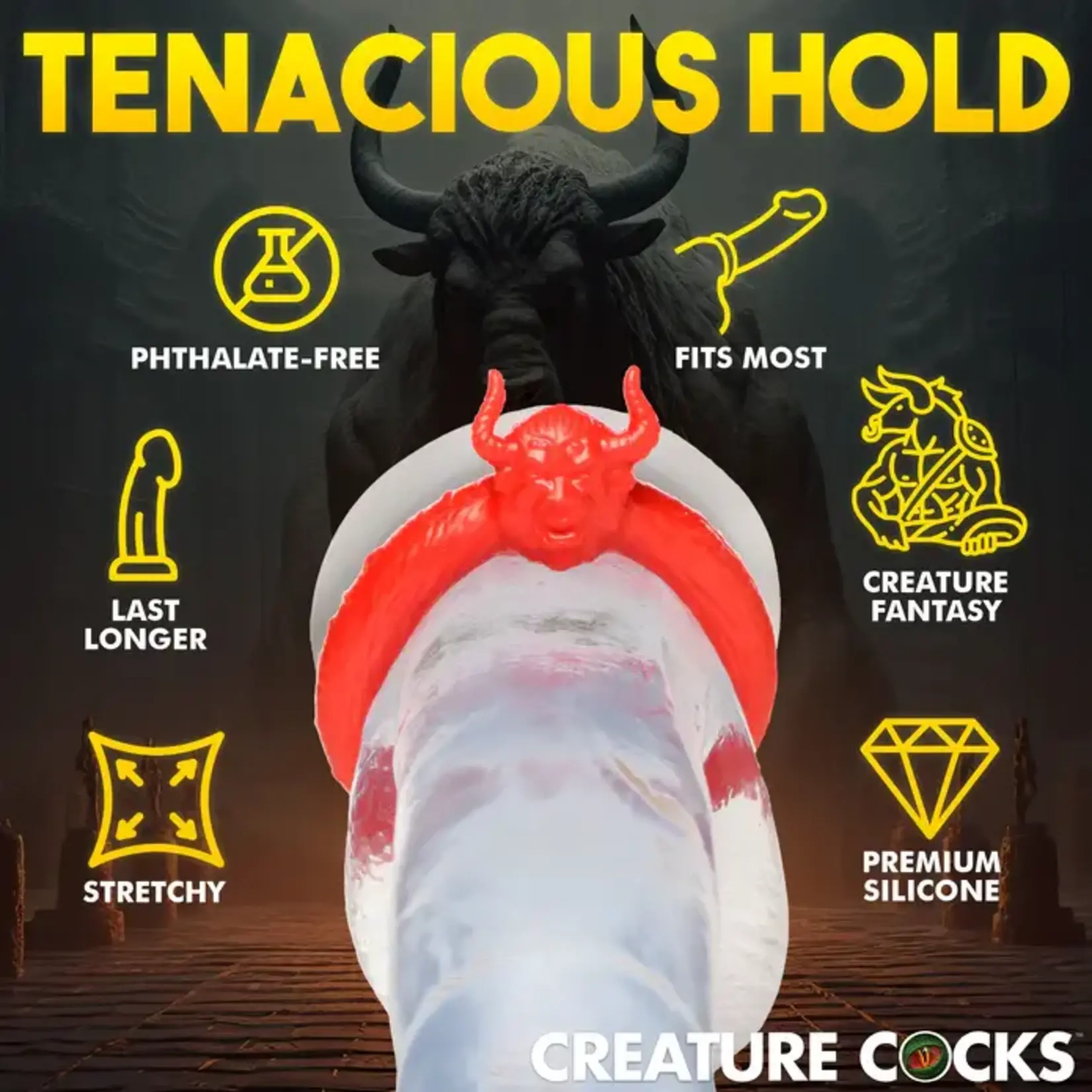 Creature Cocks Beast Mode Silicone Cock Ring - Red