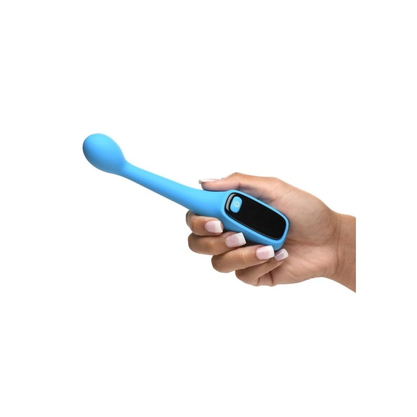 Bang! Digital Rechargeable Silicone G-Spot Vibrator - Blue