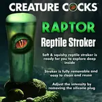 Creature Cocks. Raptor Reptile Stroker - Green/Black