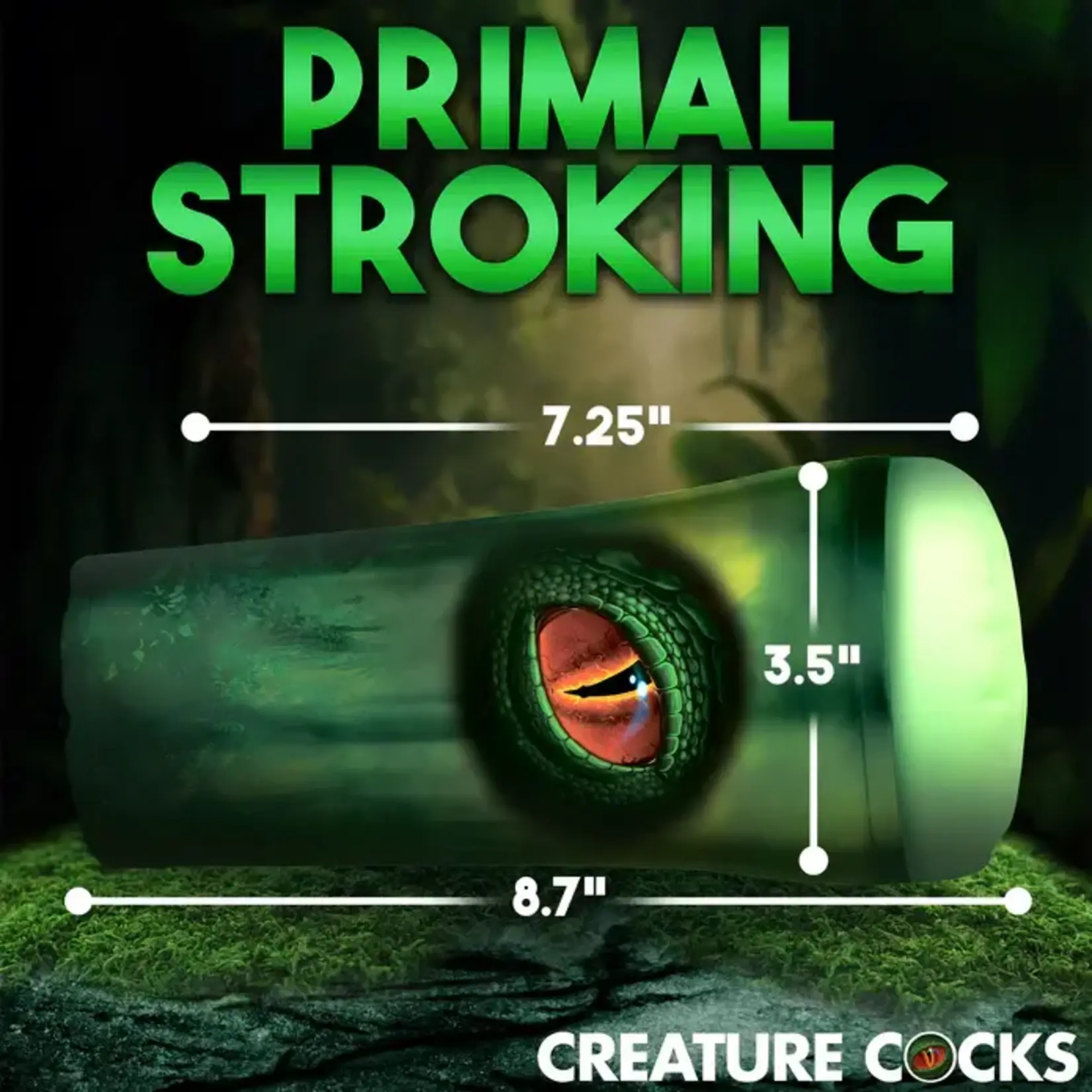 Creature Cocks. Raptor Reptile Stroker - Green/Black
