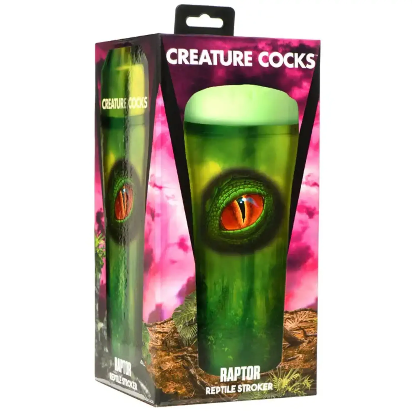 Creature Cocks. Raptor Reptile Stroker - Green/Black
