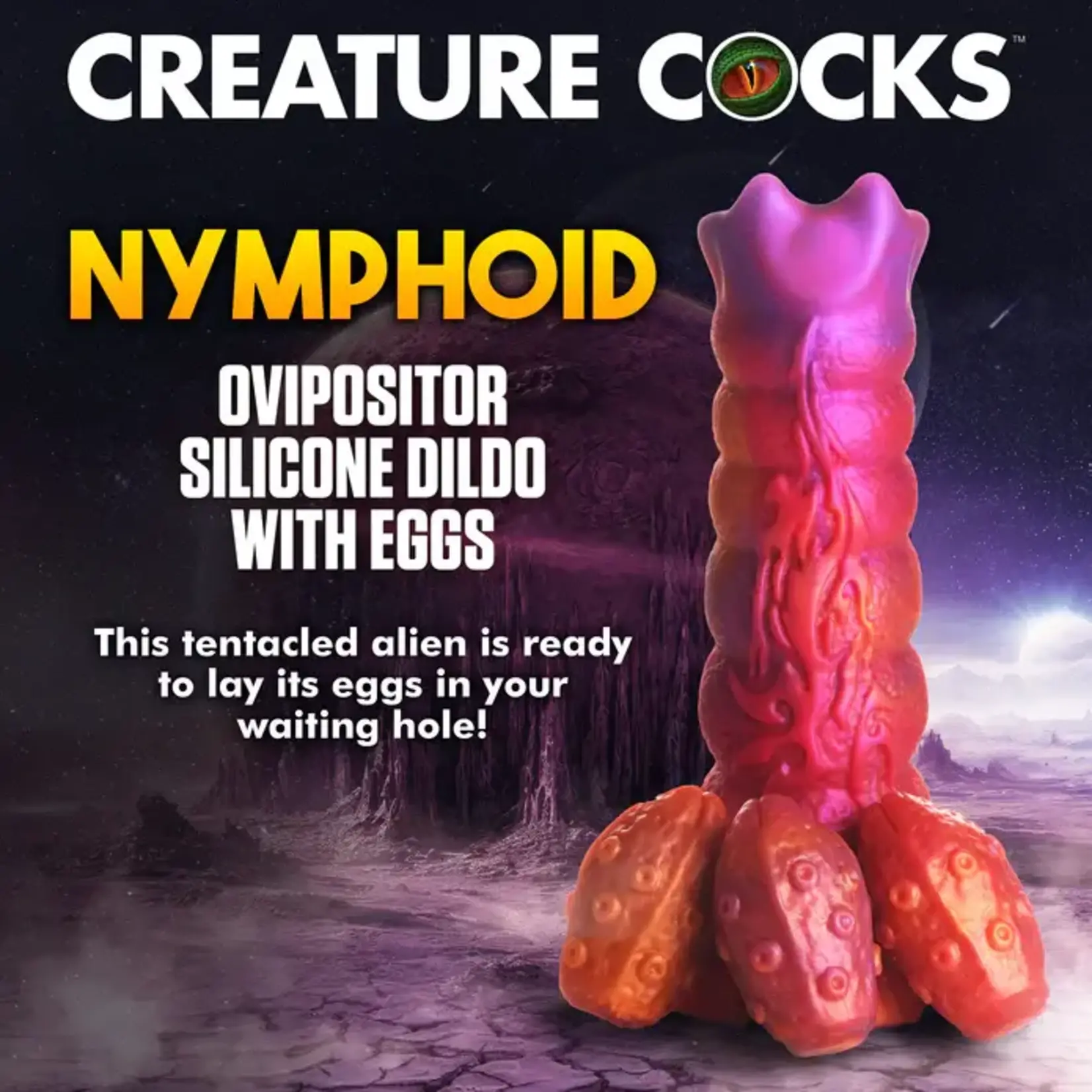 Creature Cocks Nymphoid Ovipositor Silicone Dildo - Multicolor