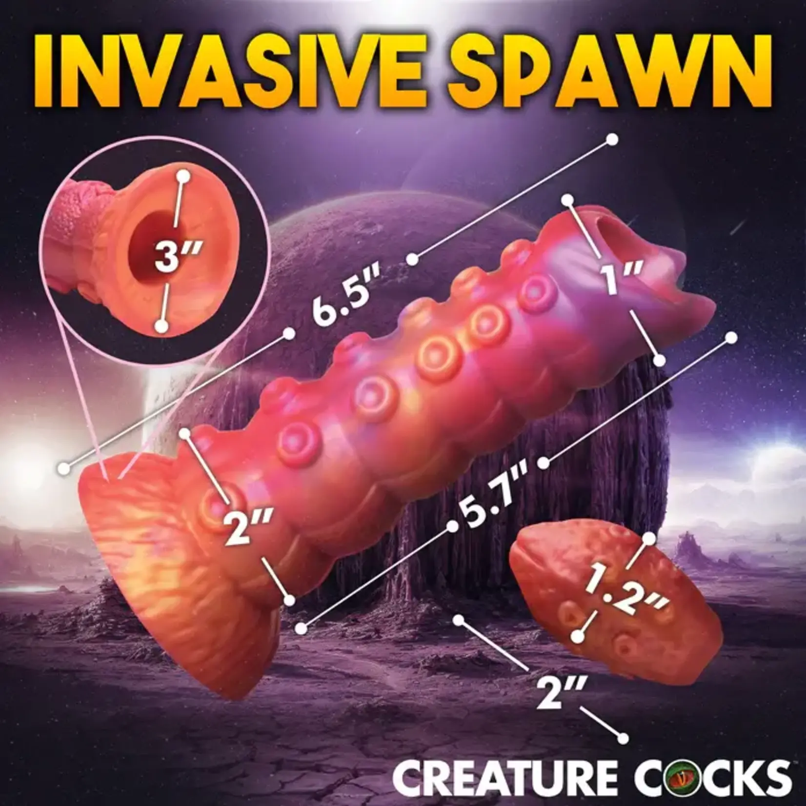 Creature Cocks Nymphoid Ovipositor Silicone Dildo - Multicolor
