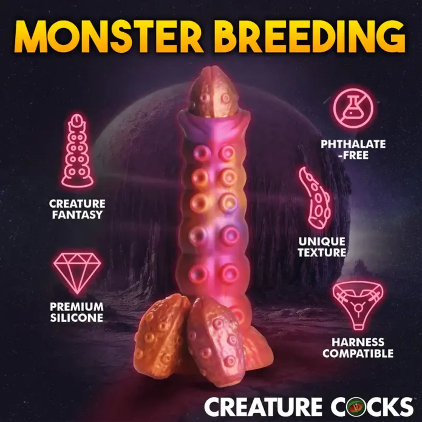 Creature Cocks Nymphoid Ovipositor Silicone Dildo - Multicolor