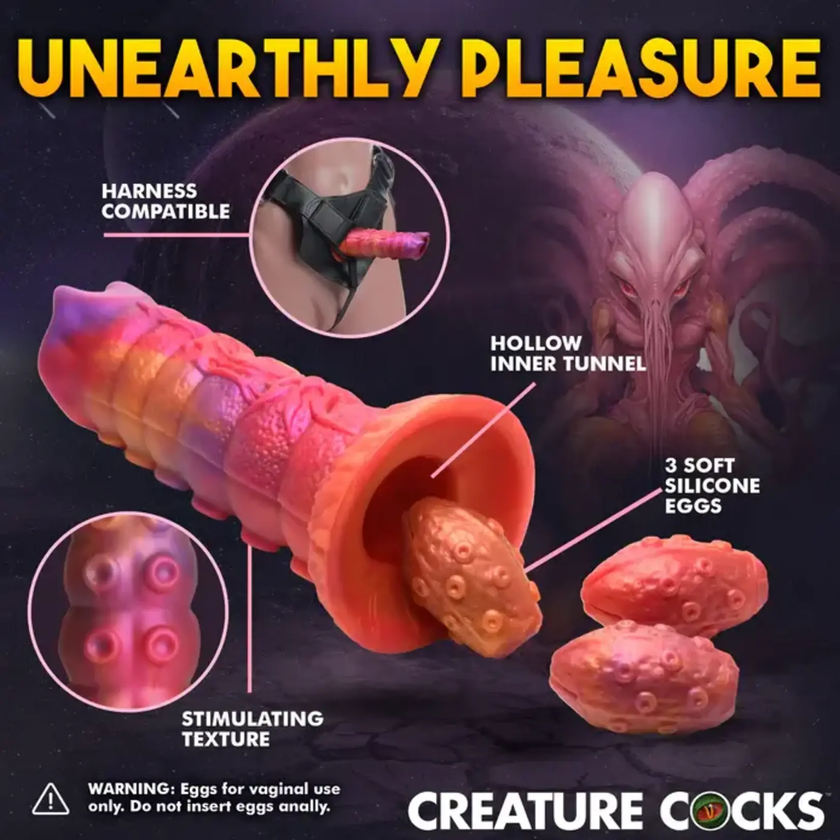 Creature Cocks Nymphoid Ovipositor Silicone Dildo - Multicolor