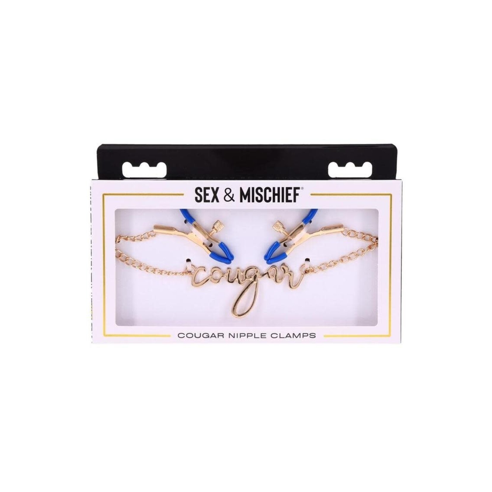 Sex & Mischief Cougar Nipple Clamps - Navy/Gold