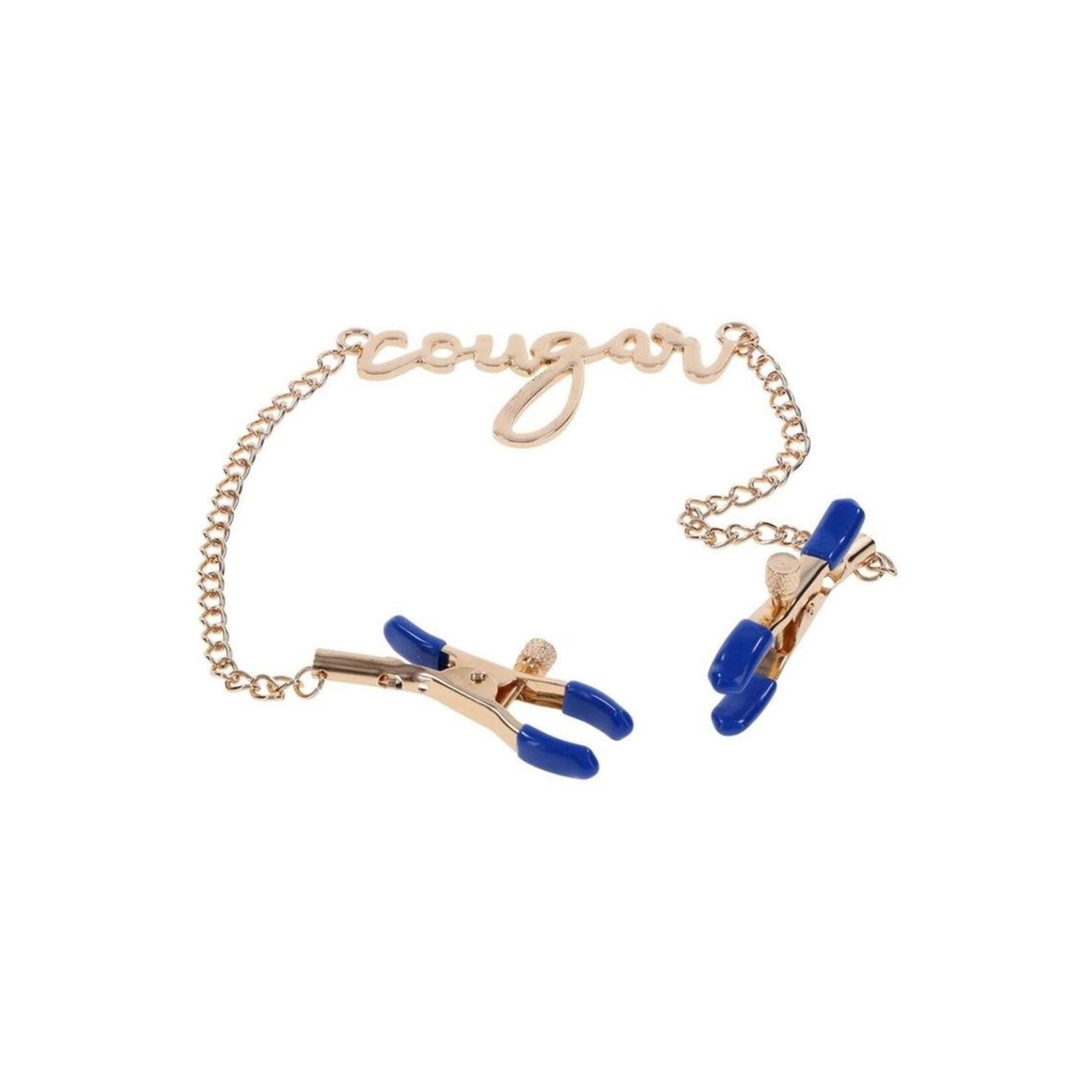 Sex & Mischief Cougar Nipple Clamps - Navy/Gold
