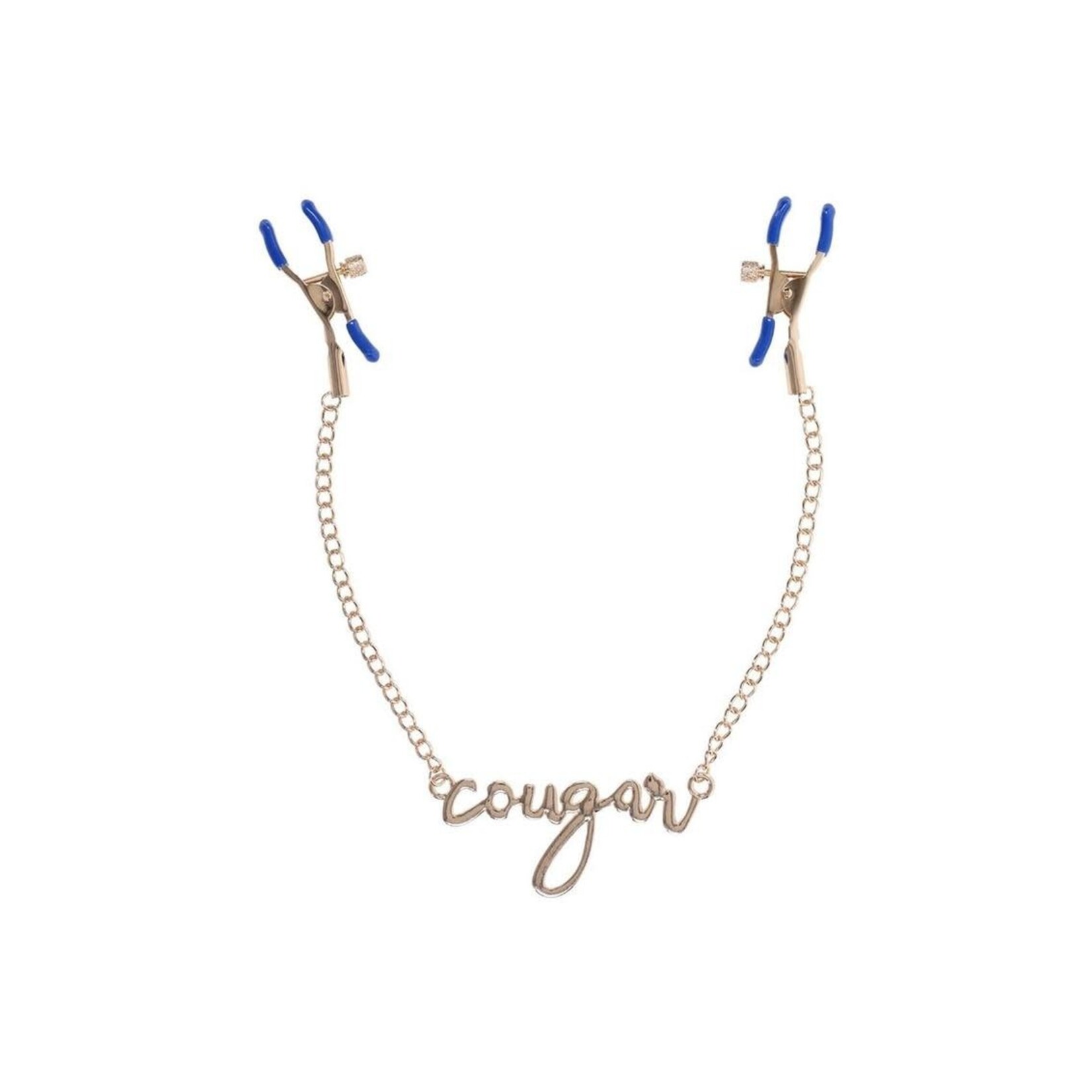 Sex & Mischief Cougar Nipple Clamps - Navy/Gold
