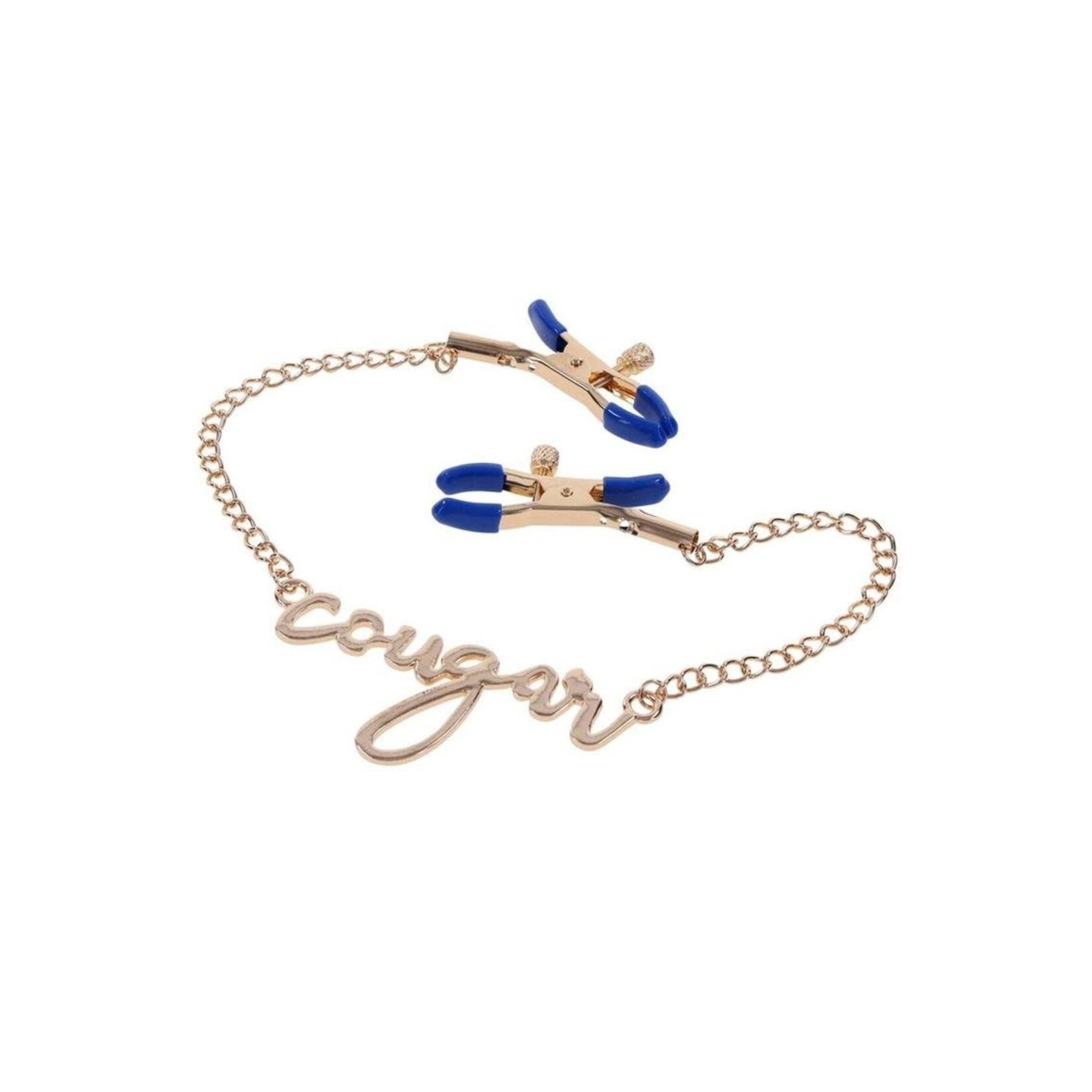 Sex & Mischief Cougar Nipple Clamps - Navy/Gold
