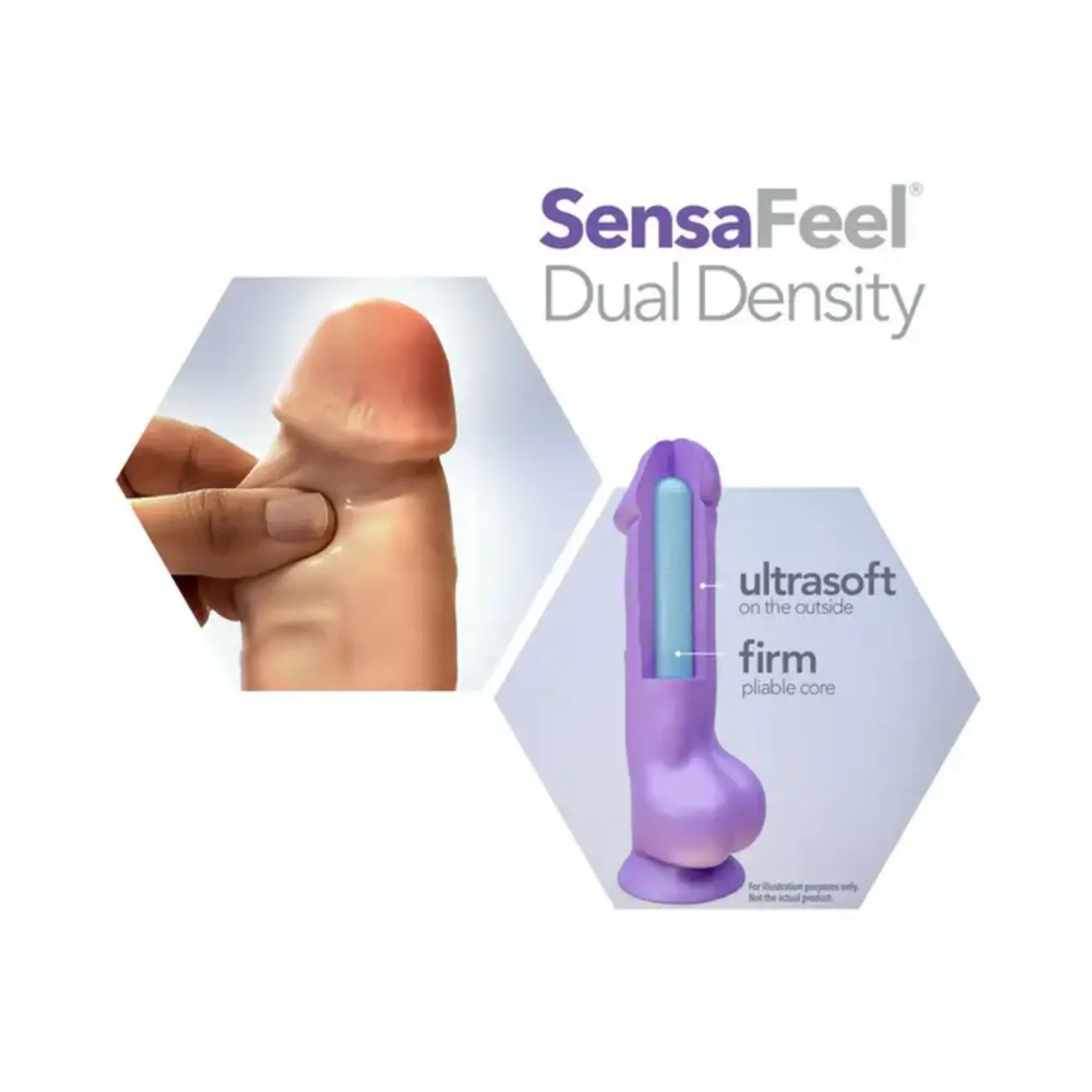 Au Naturel Sensa Feel Dildo With Suction Cup 8in - Vanilla