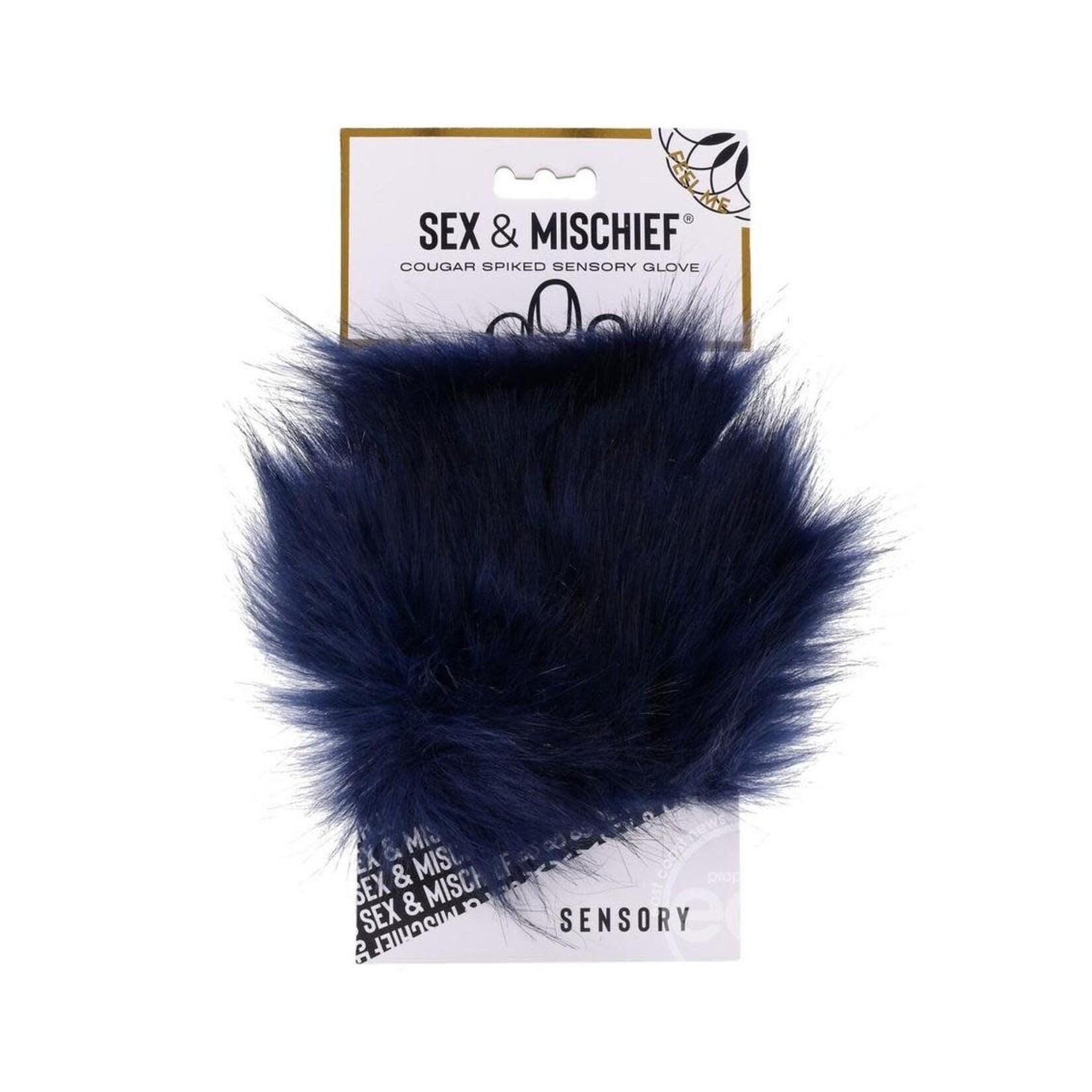 Sex & Mischief Cougar Spiked Sensory Glove - Navy/Gold