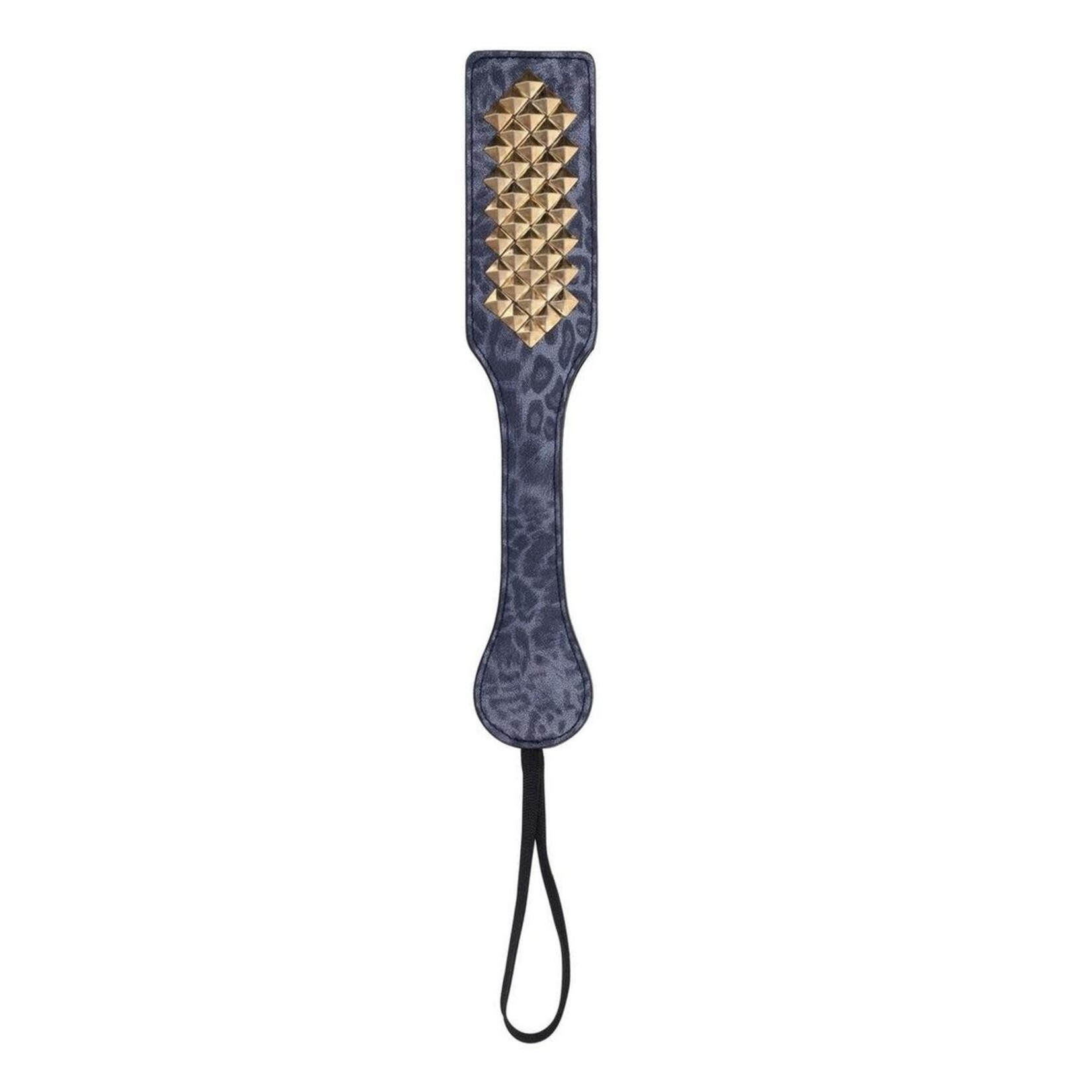 Sex & Mischief Cougar Studded Paddle - Navy/Gold