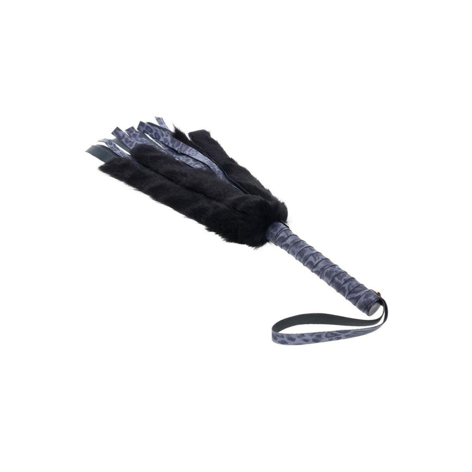 Sex & Mischief Cougar Faux Fur Flogger - Navy/Black