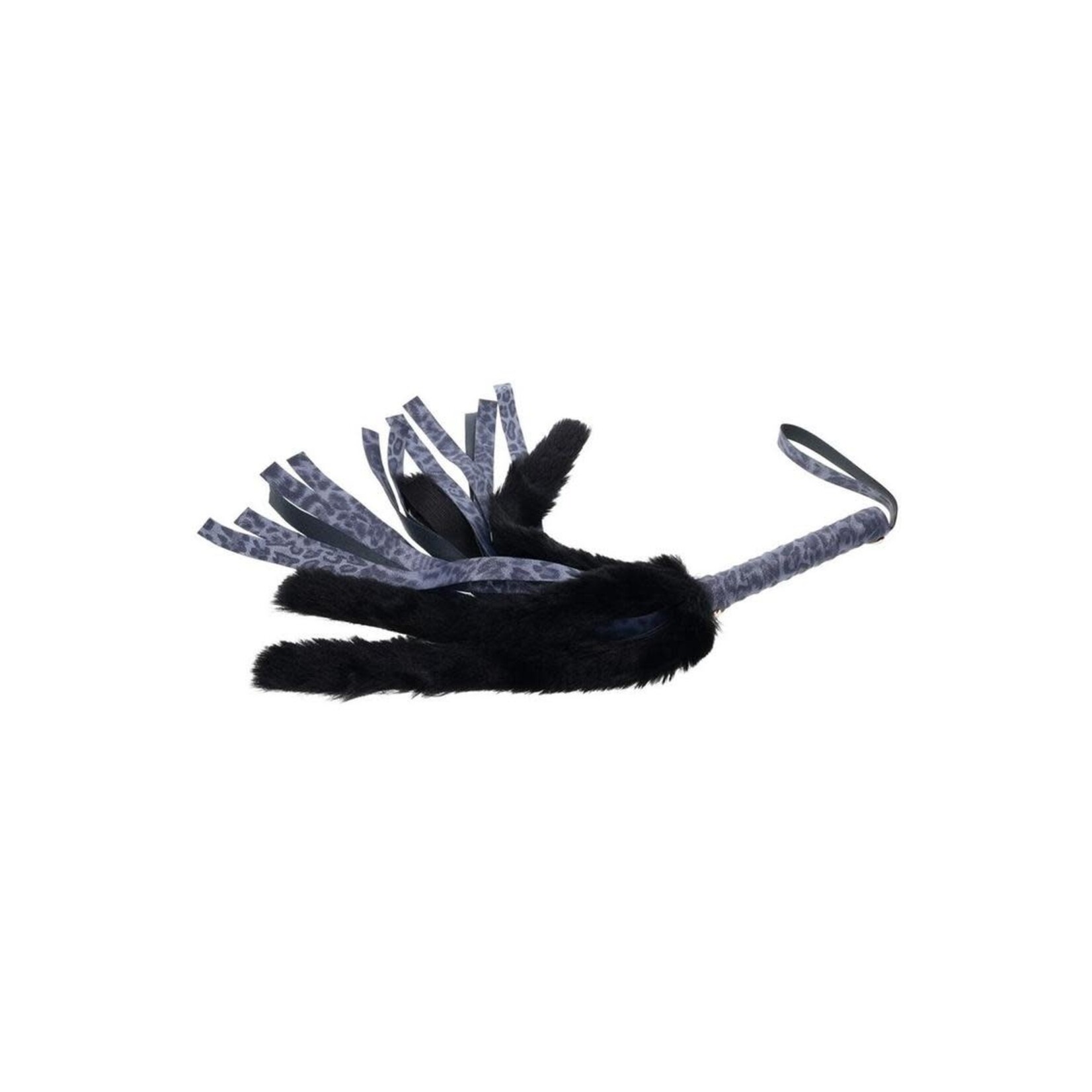 Sex & Mischief Cougar Faux Fur Flogger - Navy/Black