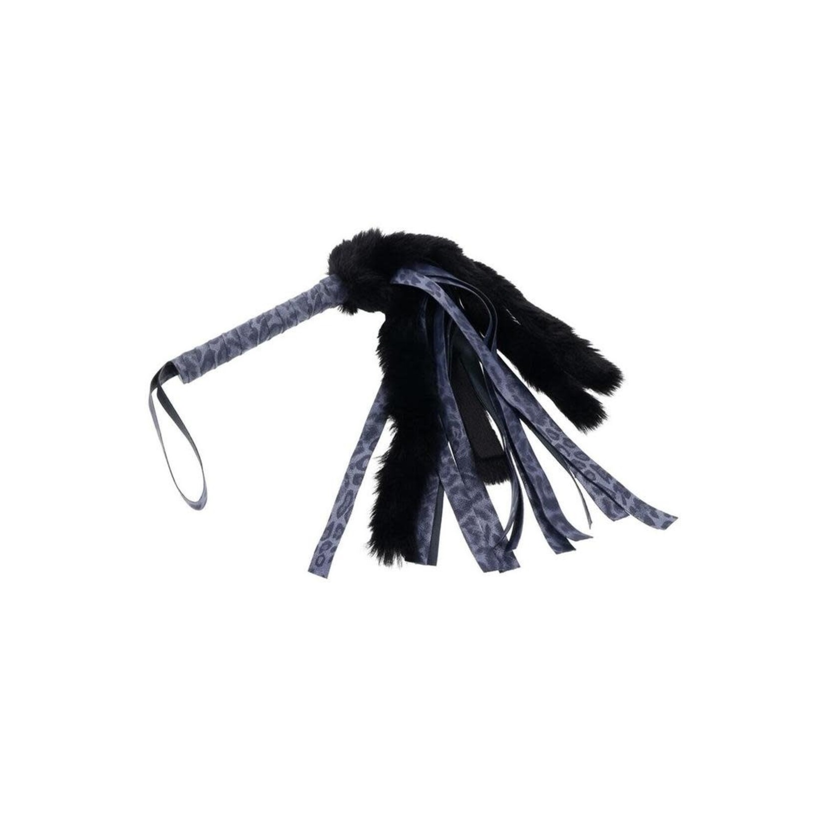 Sex & Mischief Cougar Faux Fur Flogger - Navy/Black
