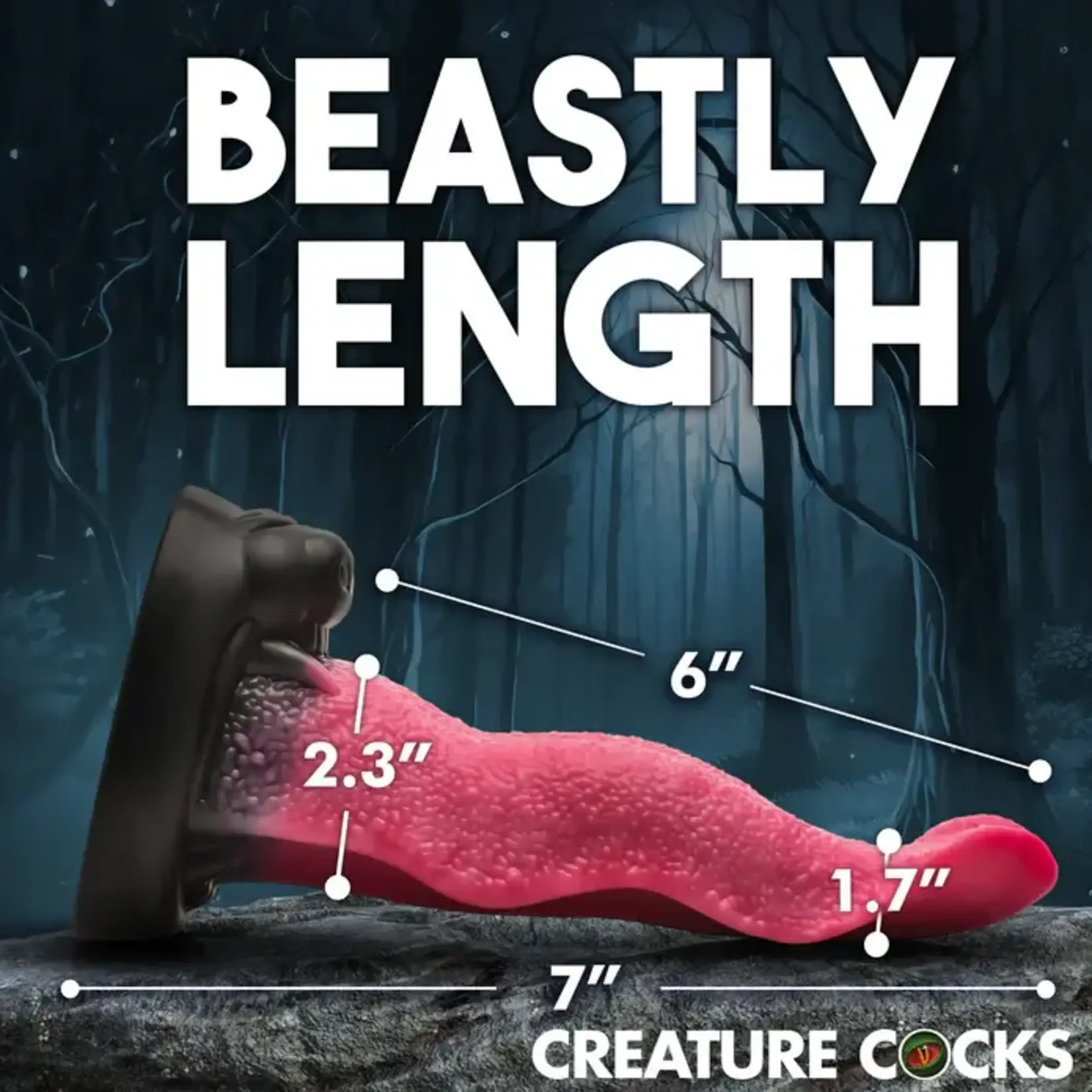 Creature Cocks Wolf's Lick Wolf Maw Silicone Dildo - Red/Black