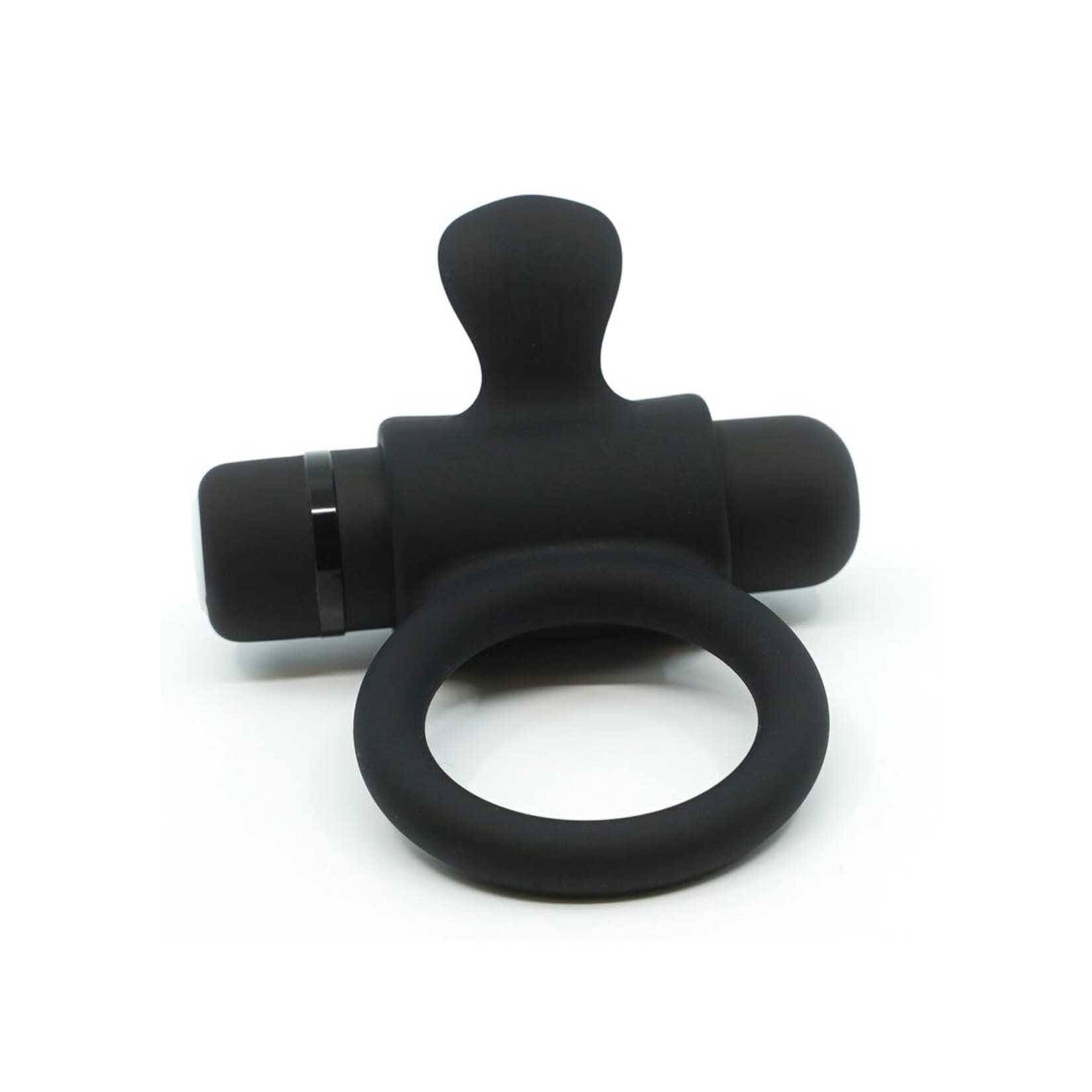 Nu Sensuelle Silicone Bullet Ring Rechargeable Vibrating Cock Ring - Black