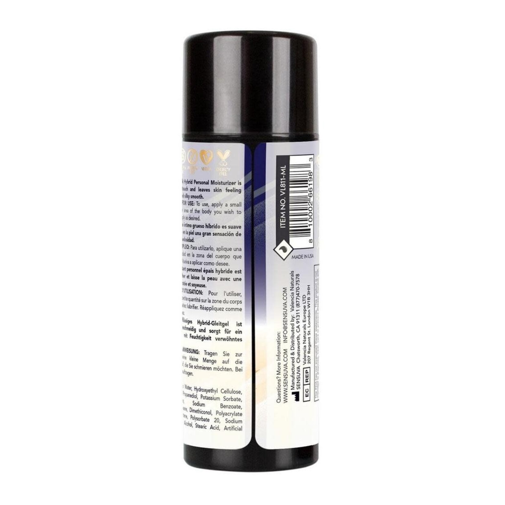 Sensuva Ultra-Thick Anal Hybrid Lubricant Original Unflavored 3.4oz