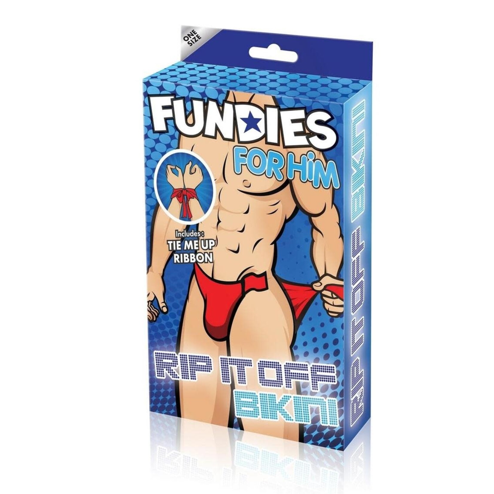 Fundies Rip it Off Bikini with Red Satin Ribbon - OS - Red