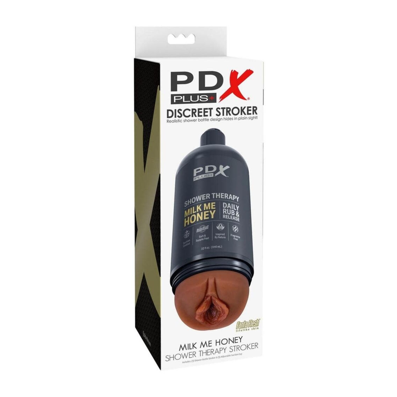 PDX Plus Shower Therapy Milk Me Honey Discreet Stroker - Chocolate