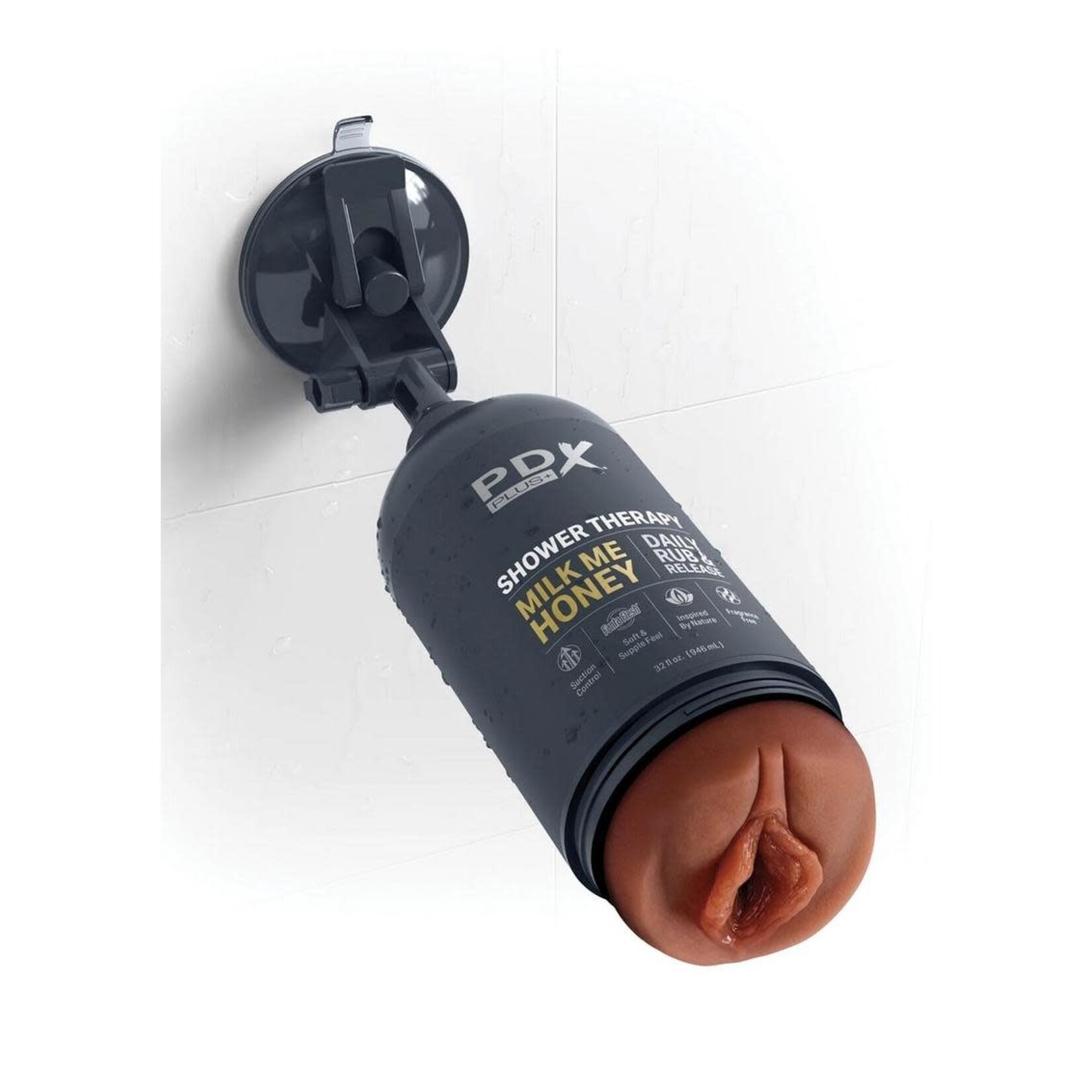PDX Plus Shower Therapy Milk Me Honey Discreet Stroker - Chocolate