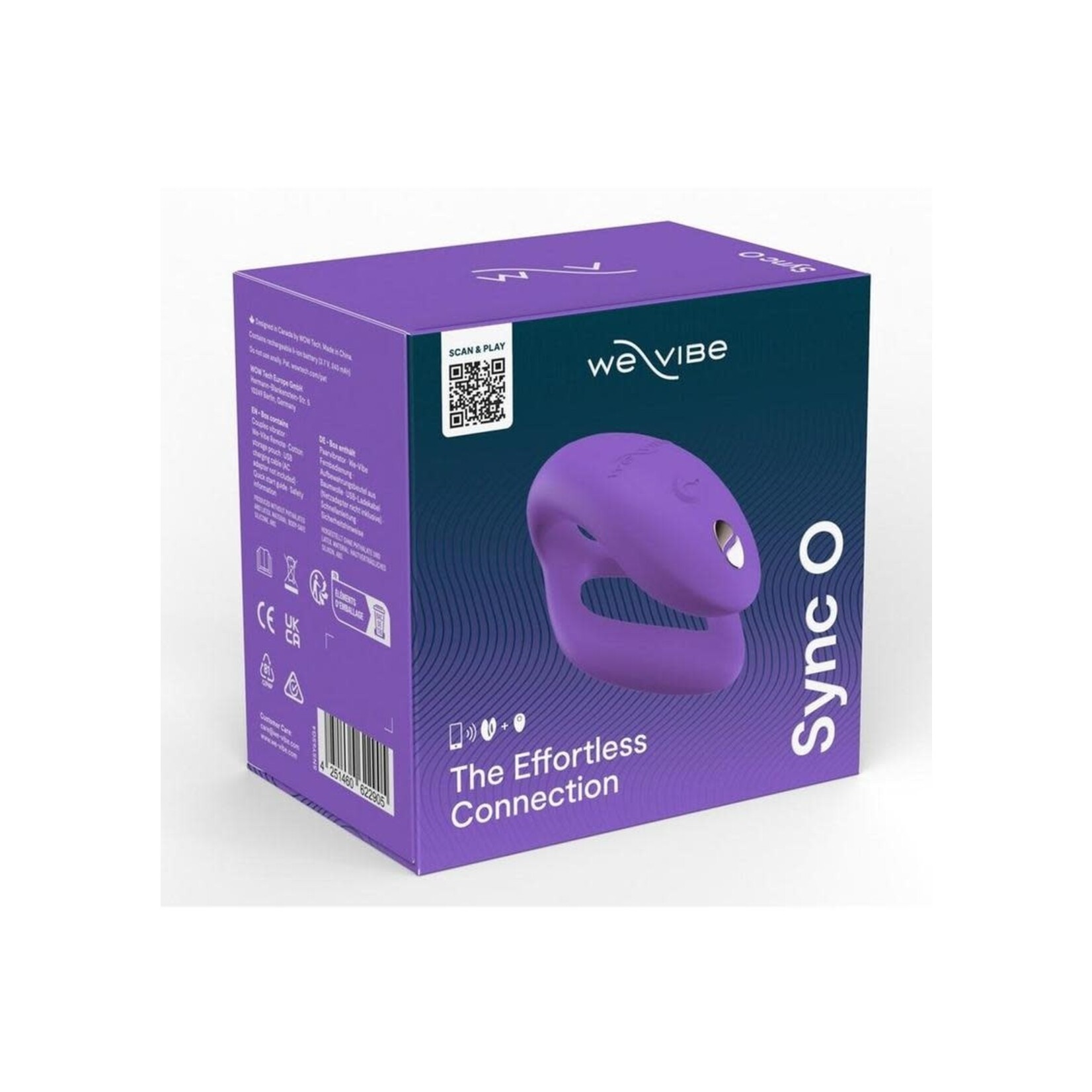 We-Vibe Sync O Rechargeable Silicone Couples Vibrator with Remote Control - Purple
