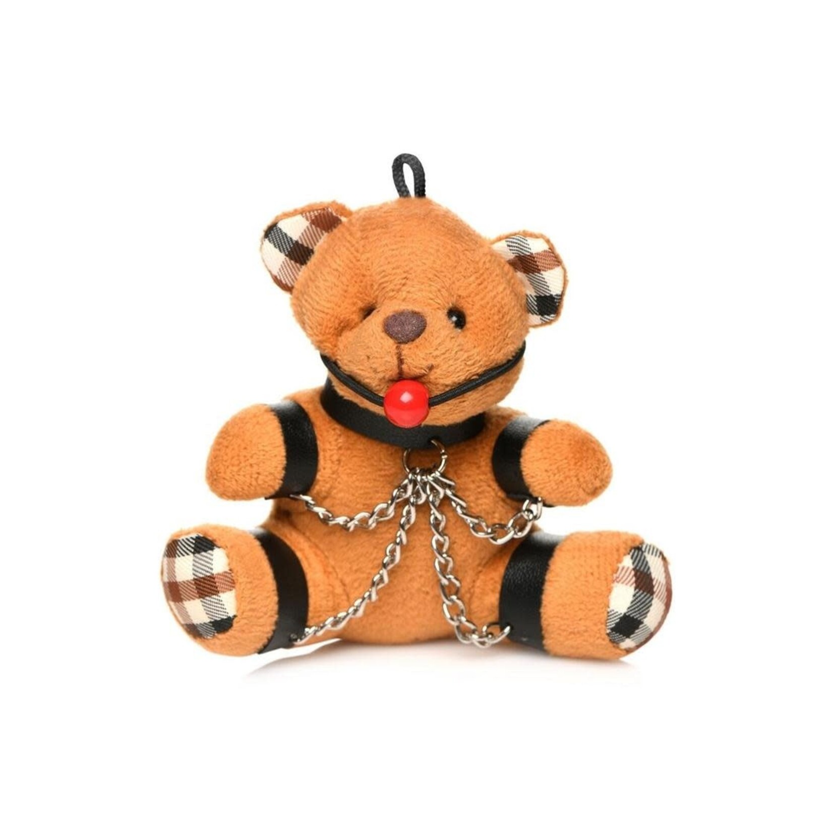 Master Series Gagged Teddy Bear Keychain - Burnt Orange