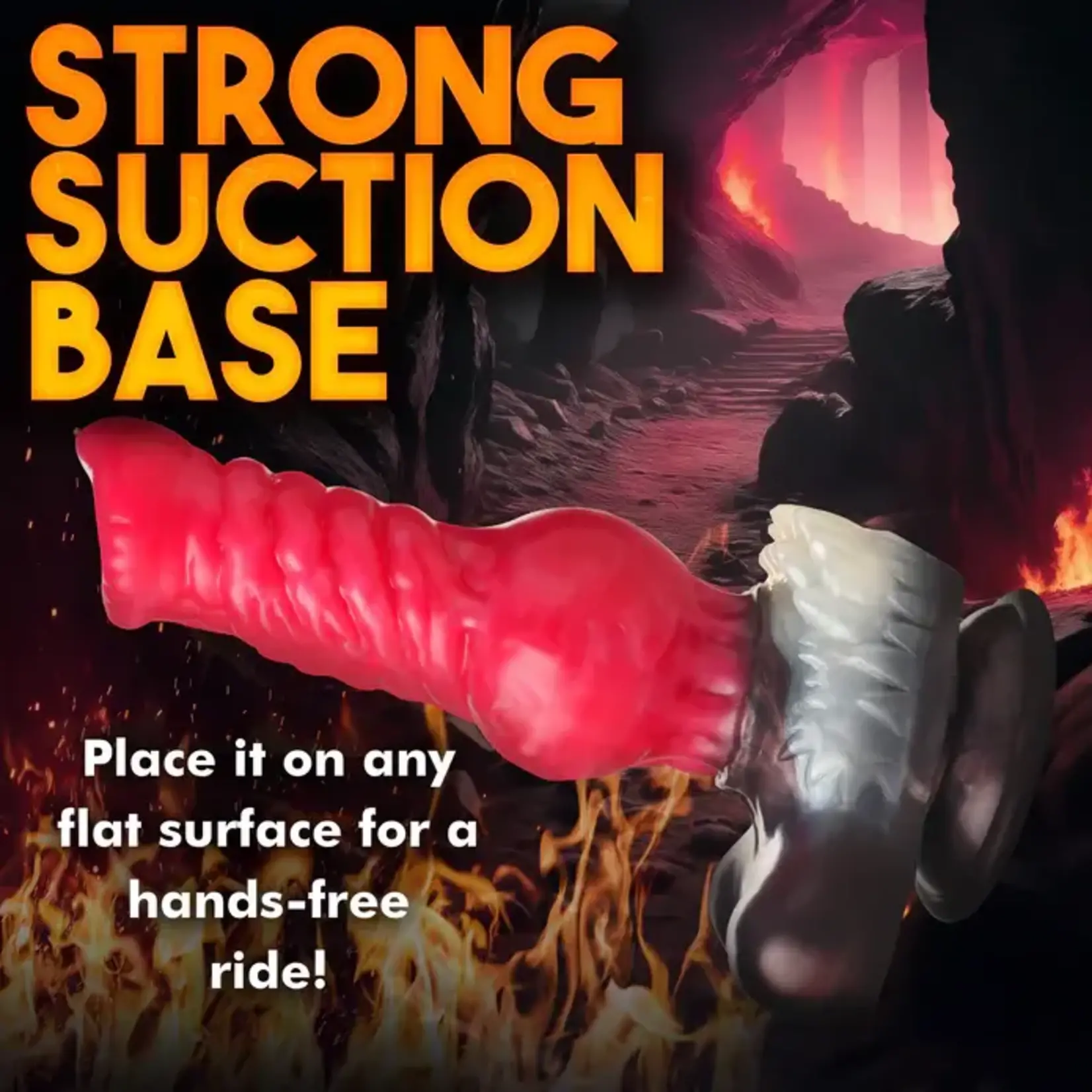 Creature Cocks Cujo Canine Silicone Dildo - XLarge - Red/Black