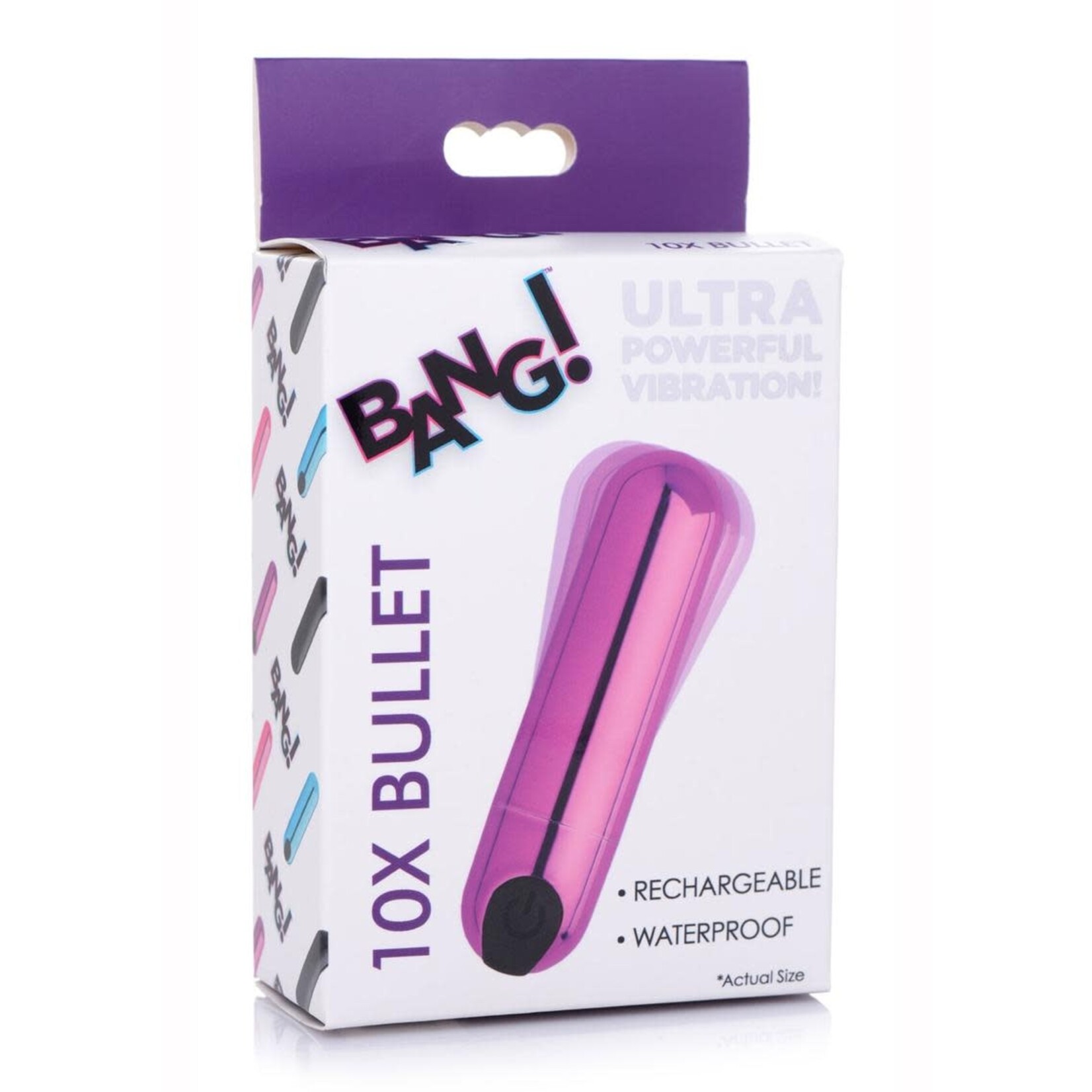 Bang! 10X Vibrating Metallic Rechargeable Bullet Vibrator - Purple
