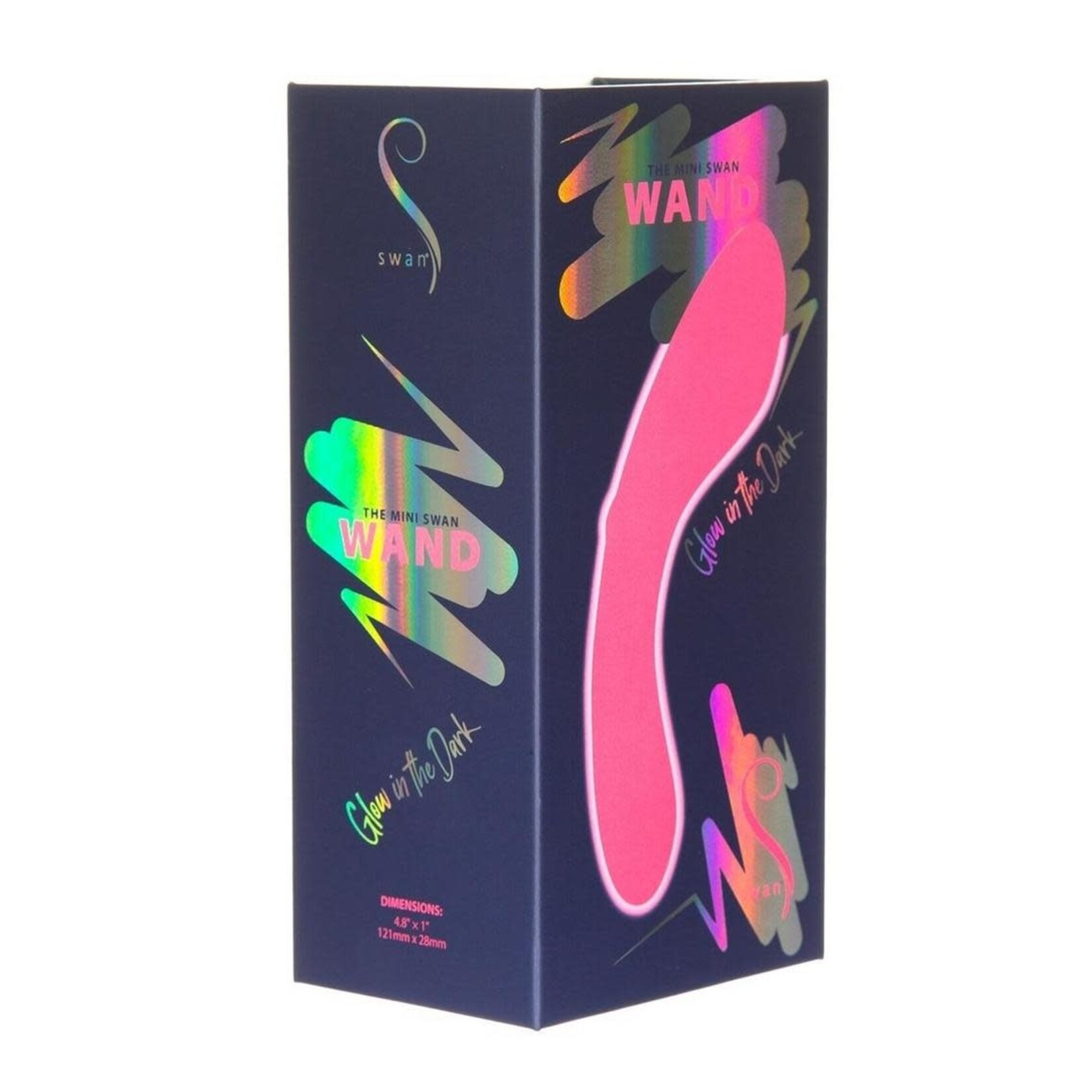 Swan Mini Swan Wand Rechargeable Silicone Glow in the Dark Massager - Pink