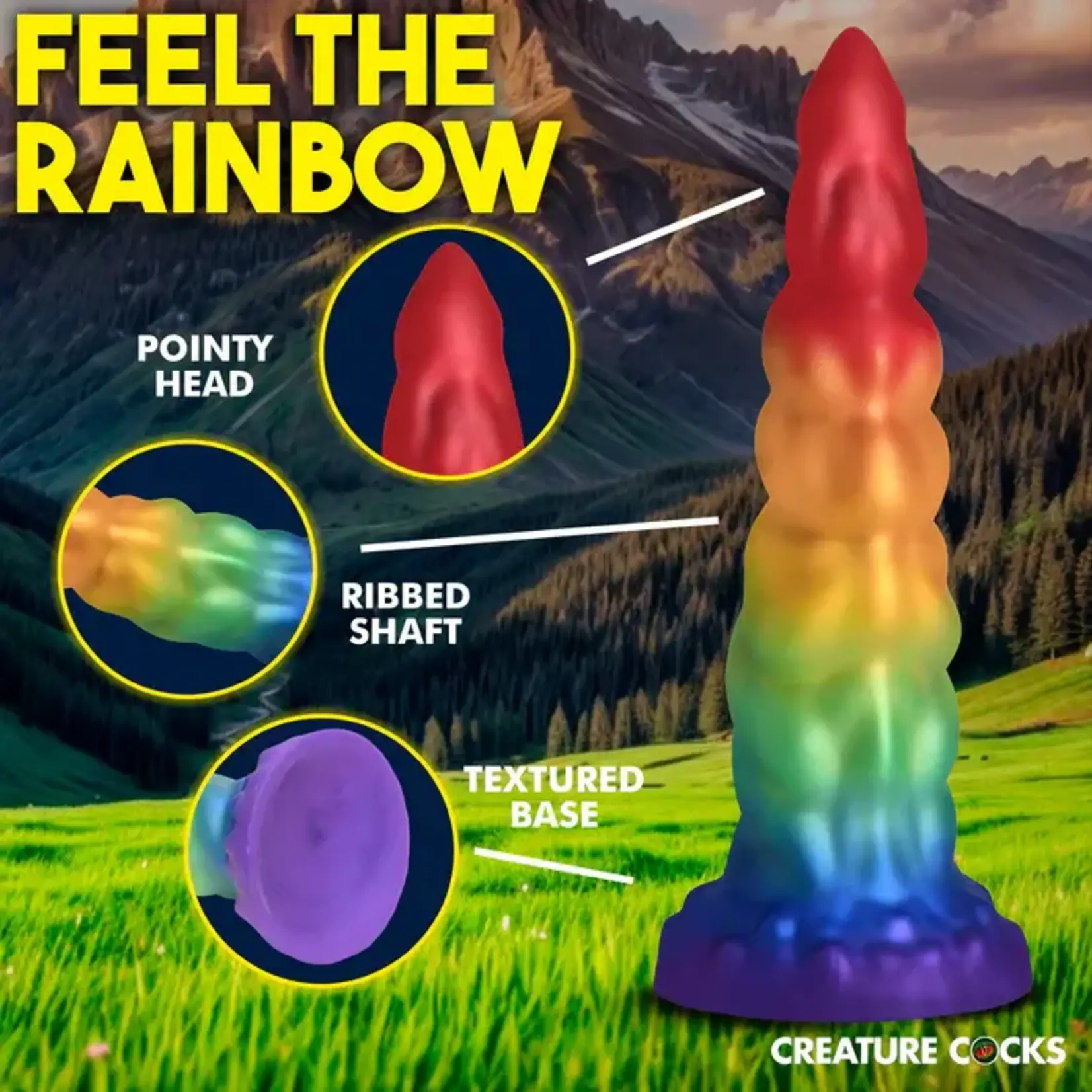 Creature Cocks Magic Rider Unicorn Silicone Dildo - Rainbow