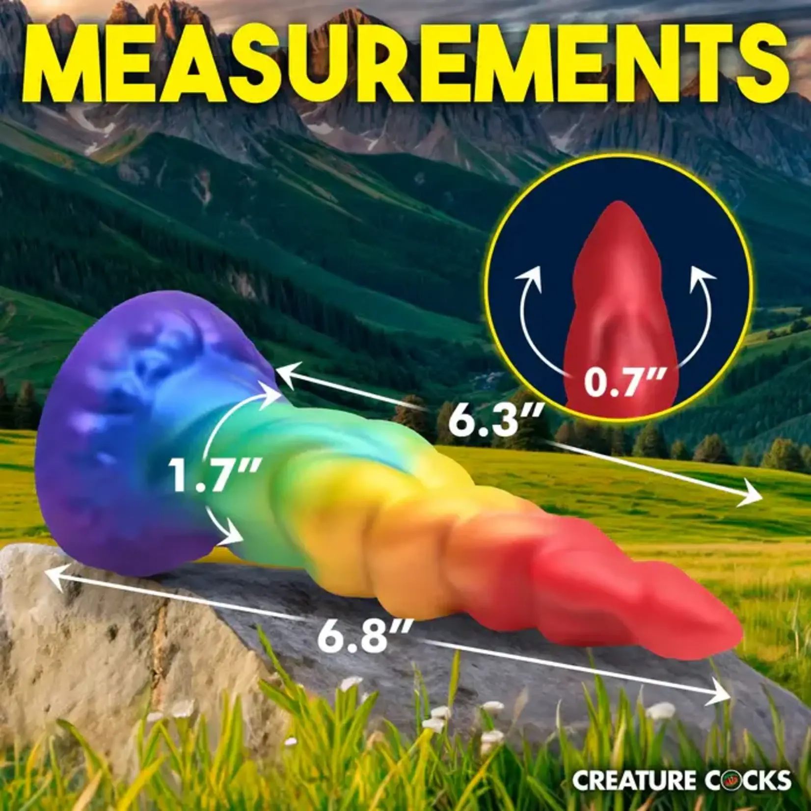 Creature Cocks Magic Rider Unicorn Silicone Dildo - Rainbow