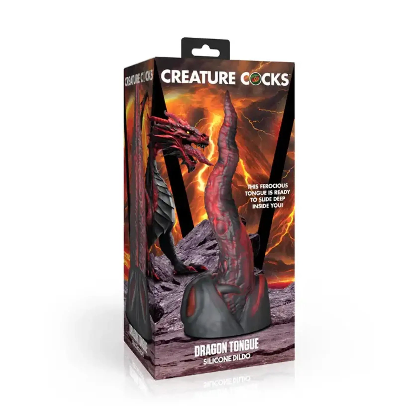 Creature Cocks Dragon Tongue Silicone Dildo - Black/Red