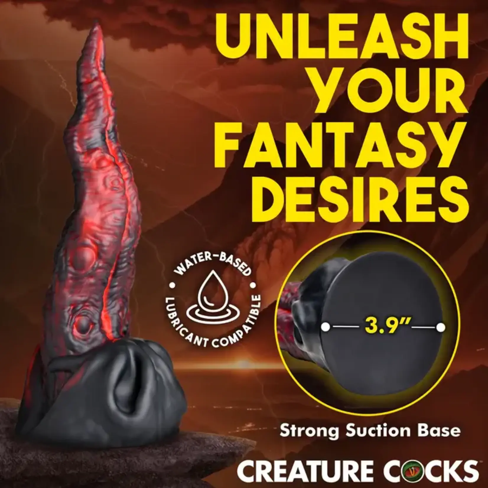 Creature Cocks Dragon Tongue Silicone Dildo - Black/Red