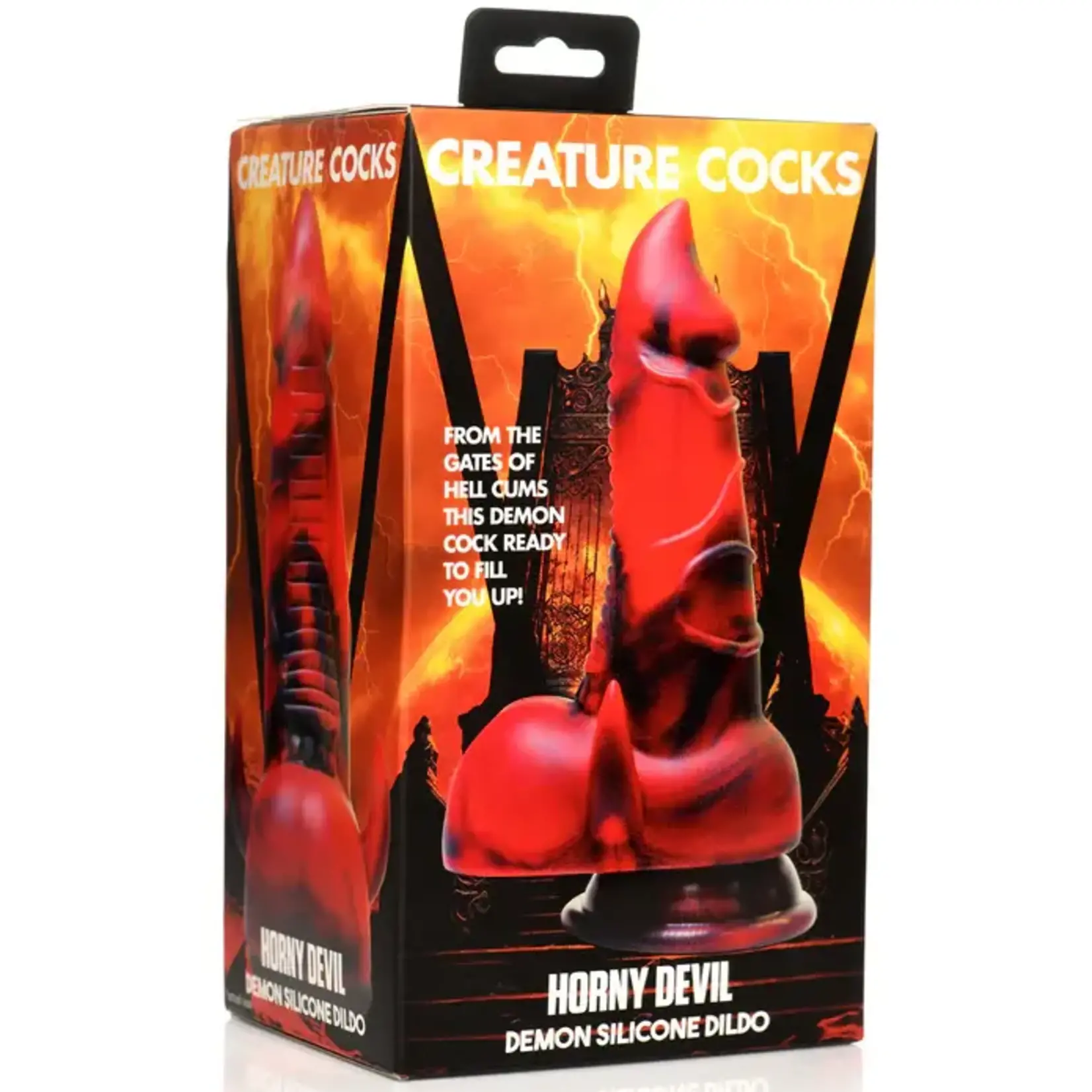 Creature Cocks Horny Devil Demon Silicone Dildo - Red/Black