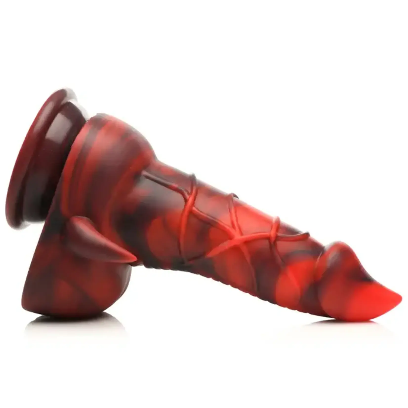 Creature Cocks Horny Devil Demon Silicone Dildo - Red/Black
