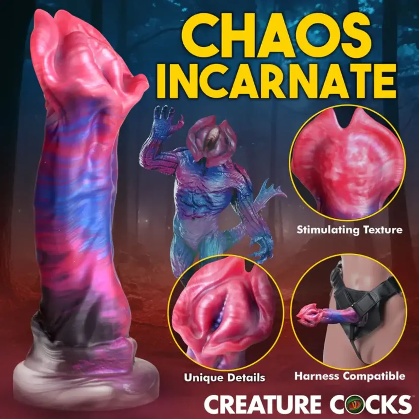 Creature Cocks Demogorgon Silicone Dildo - Multicolor