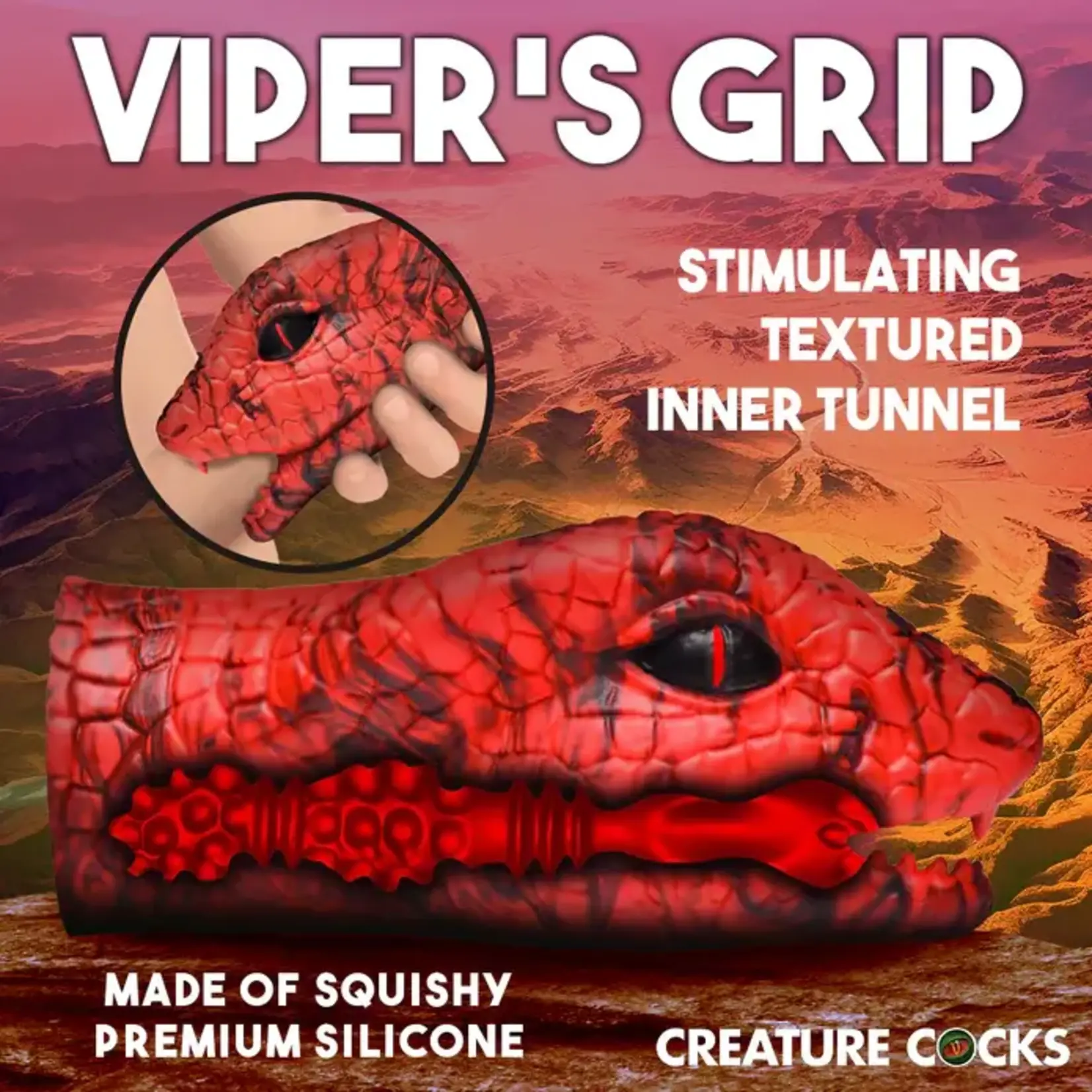Creature Cocks Serpentine Stroker Silicone Masturbator - Red