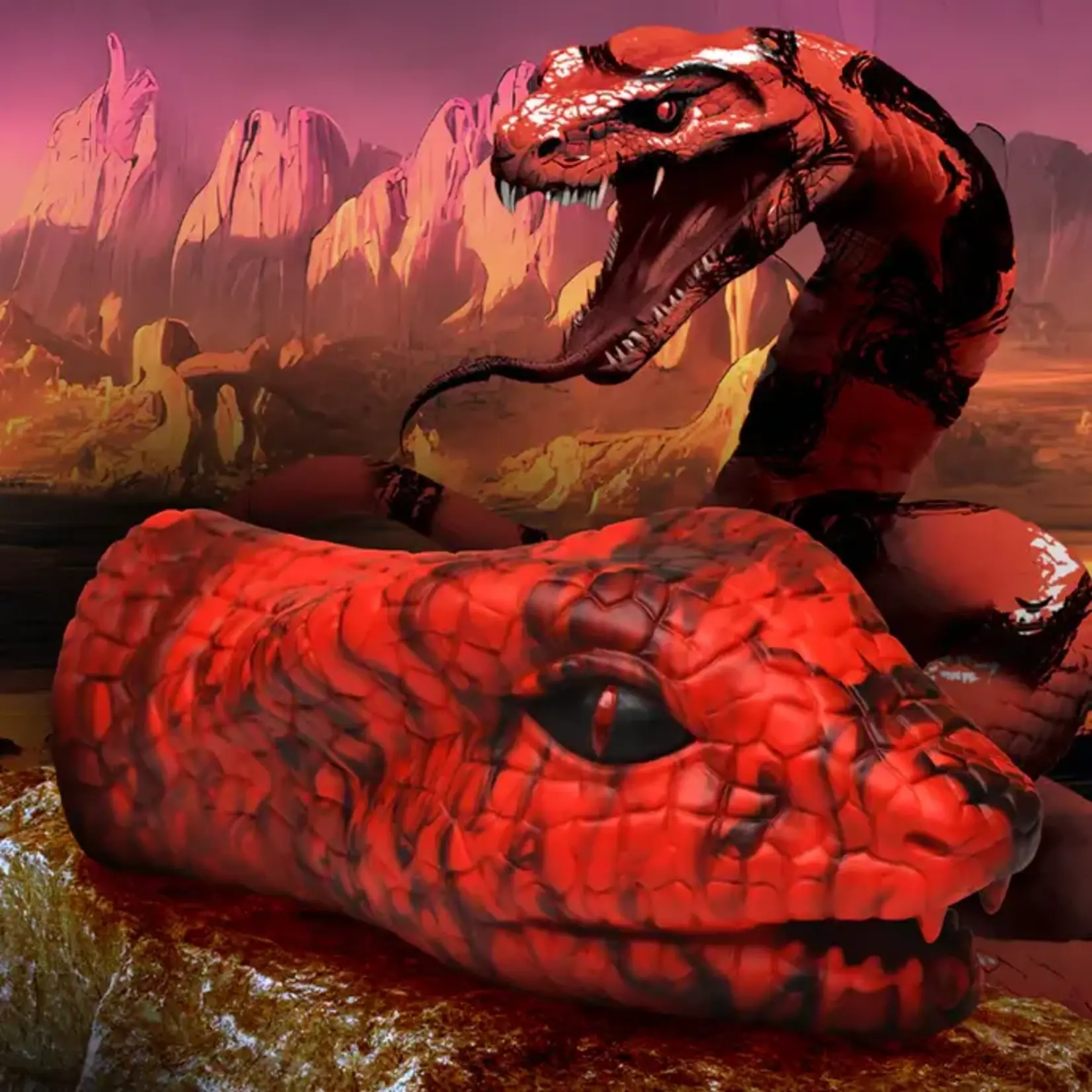 Creature Cocks Serpentine Stroker Silicone Masturbator - Red
