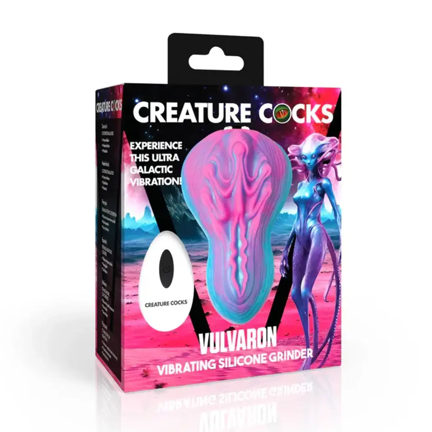 Creature Cocks Vulvaron Rechargeable Silicone Grinder Vibrator With Remote - Multicolor